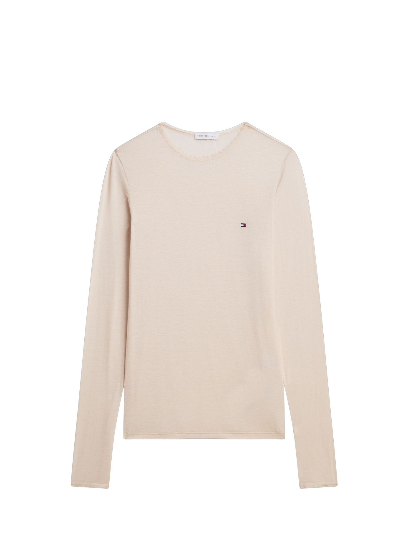 Fitted long-sleeved T-shirt TOMMY HILFIGER Beige