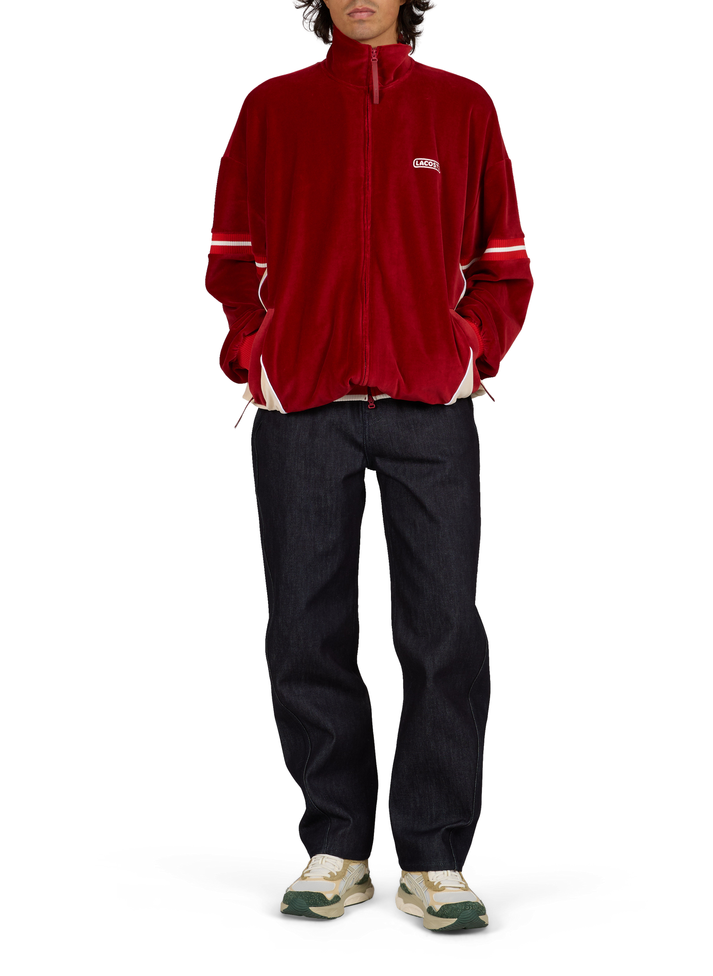 Samtjacke mit Stehkragen LACOSTE Rot
