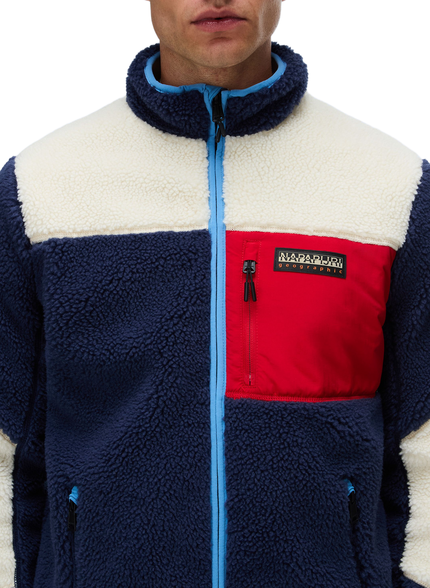 Gerade geschnittene Sherpa-Fleecejacke mit Stehkragen NAPAPIJRI Mehrfarbig