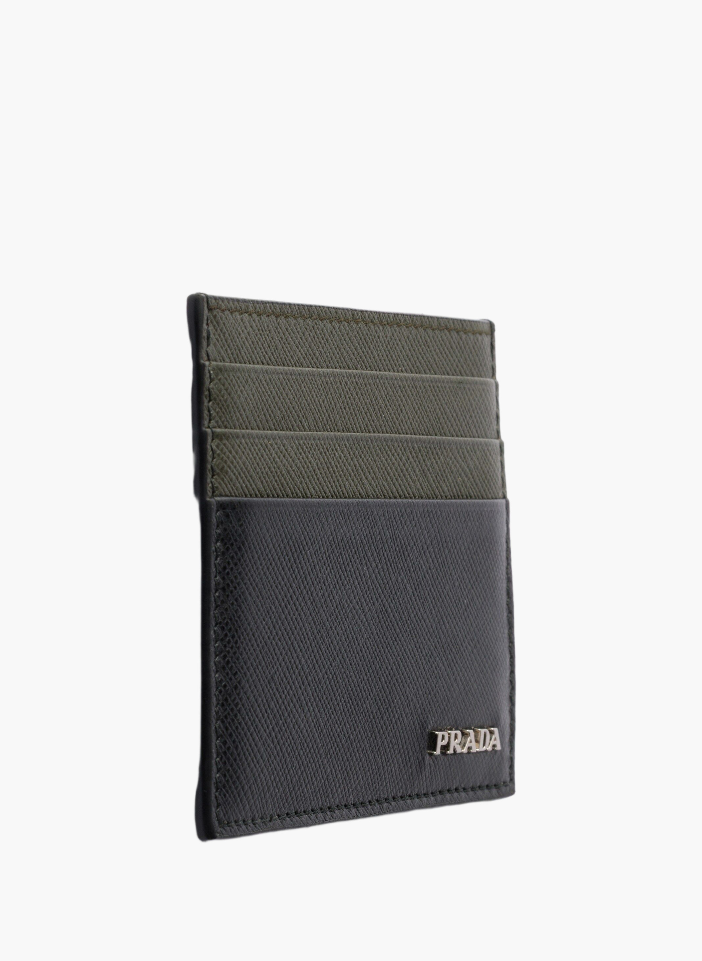 Porte-cartes en cuir saffiano PRADA Noir