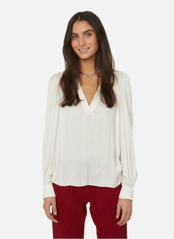 Blouse Telia satinée Blanc by ZADIG&VOLTAIRE ZADIG&VOLTAIRE Blouse Telia satinée Blanc