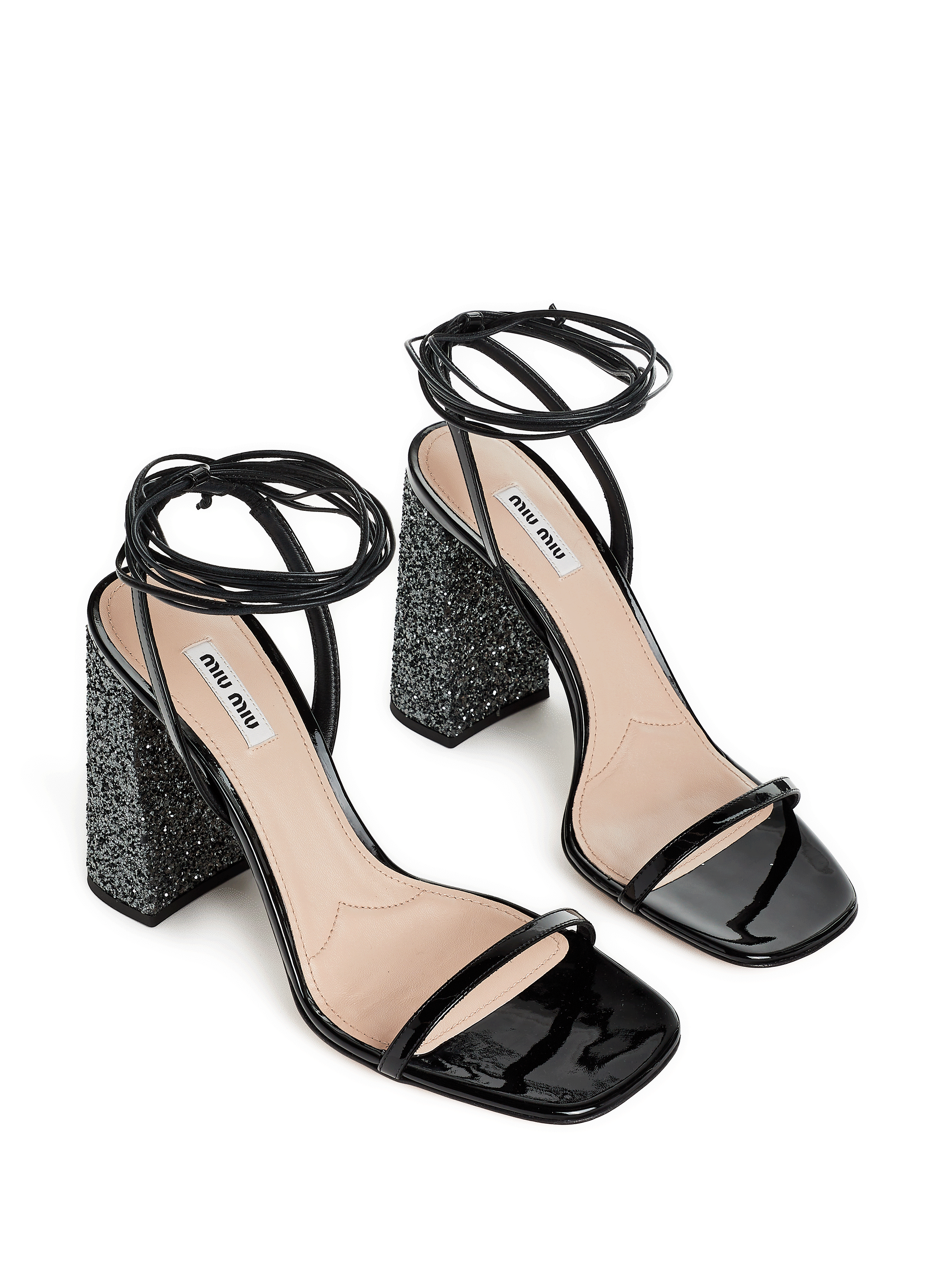 Leather heeled sandals  MIU MIU Black
