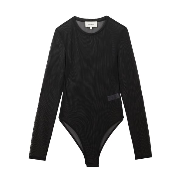 Body transparent à manches longues