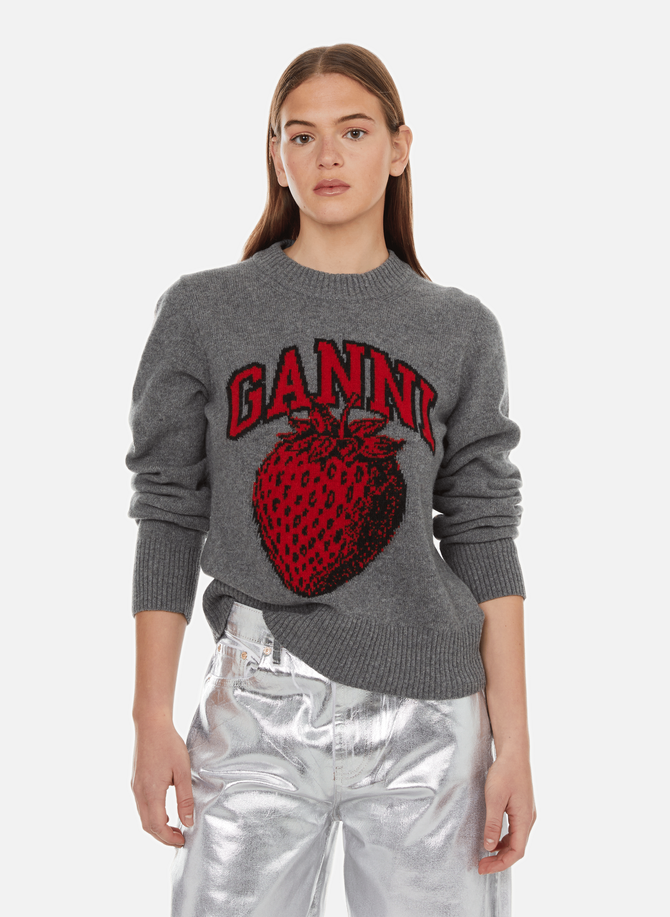 GANNI printed wool sweater