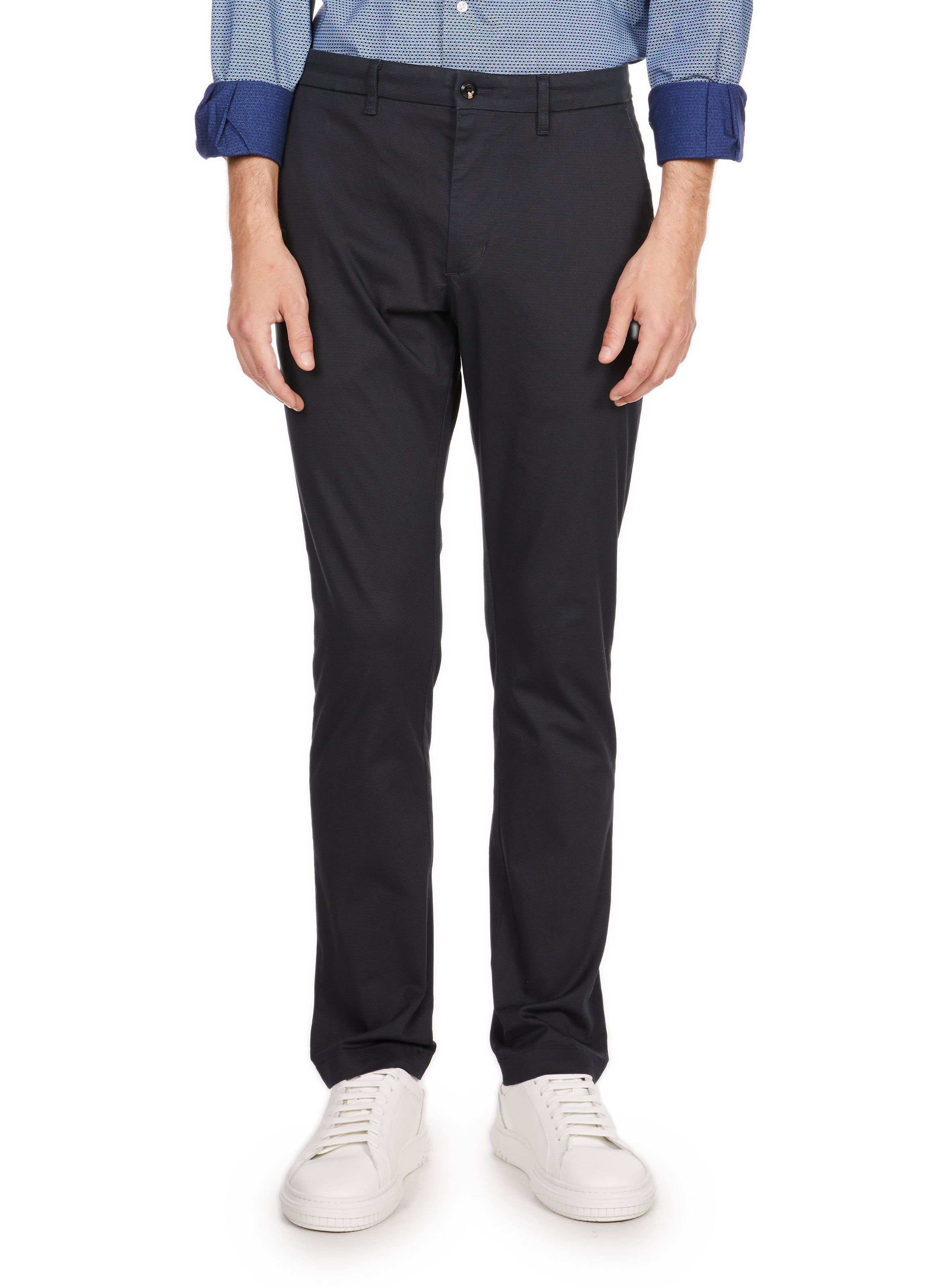 TOMMY HILFIGER Bedford slim-fit cotton trousers Blue