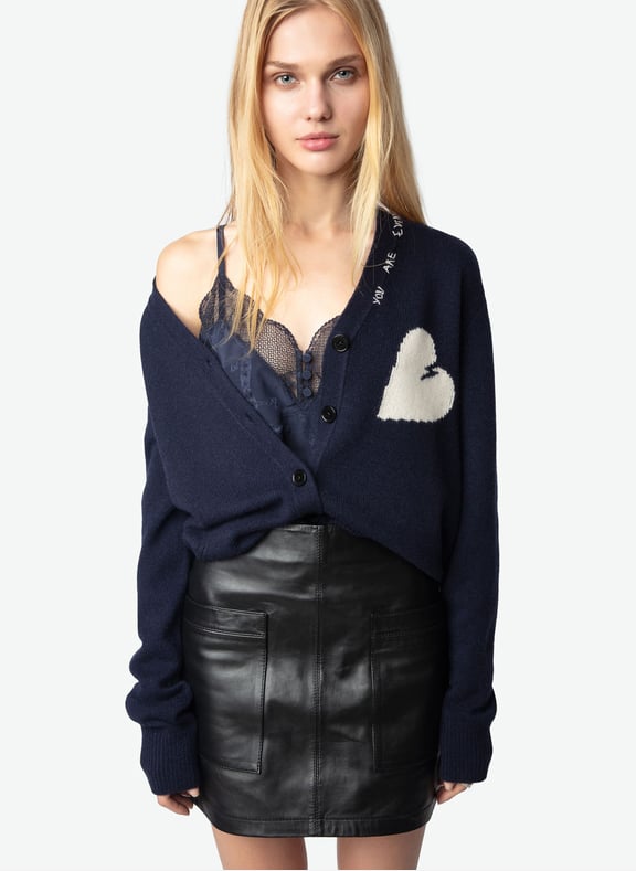 Cardigan brodé en cachemire travia Bleu by ZADIG&VOLTAIRE ZADIG&VOLTAIRE Cardigan brodé en cachemire travia Bleu