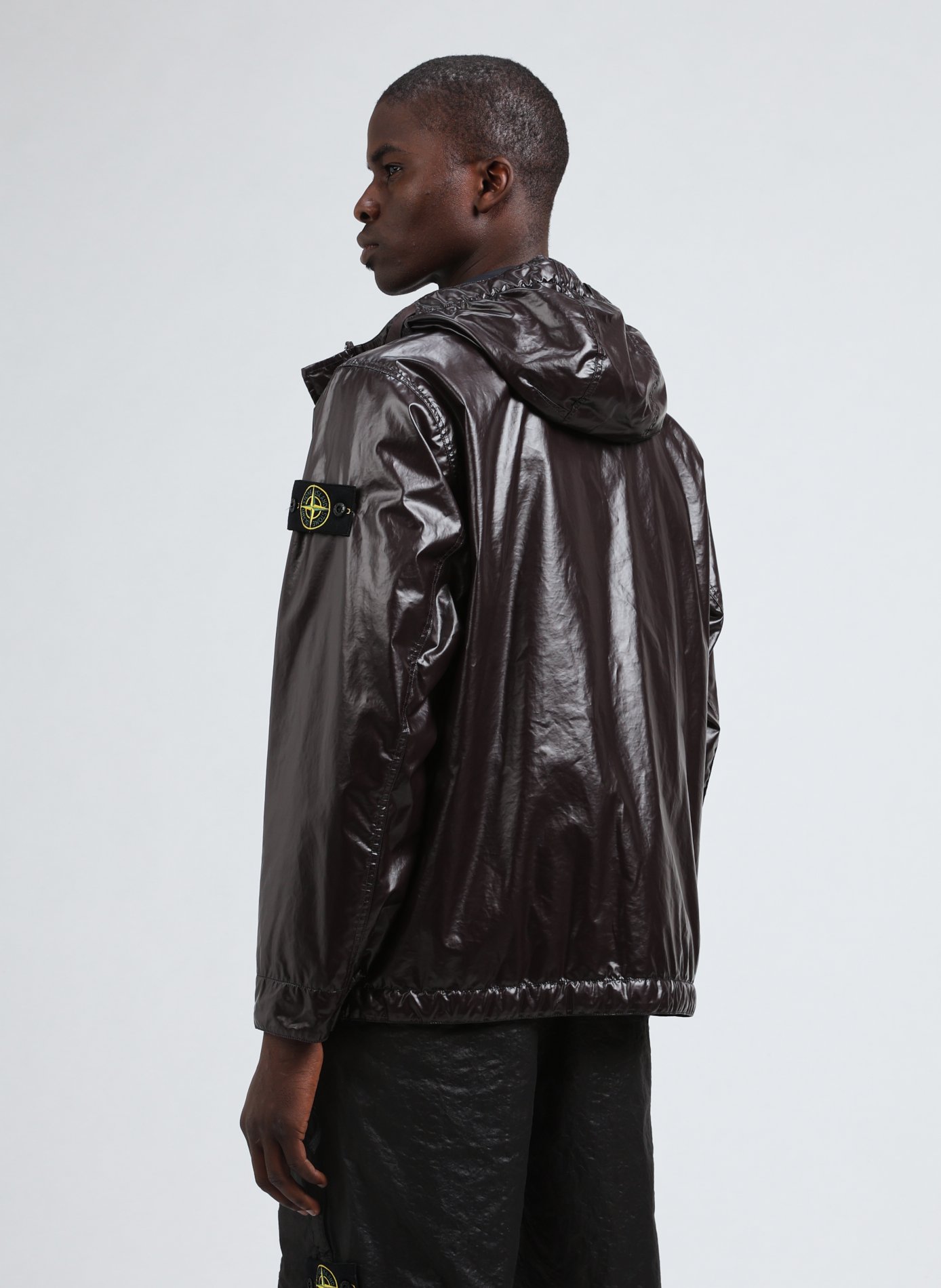 Veste à capuche en coton mélangé STONE ISLAND Gris