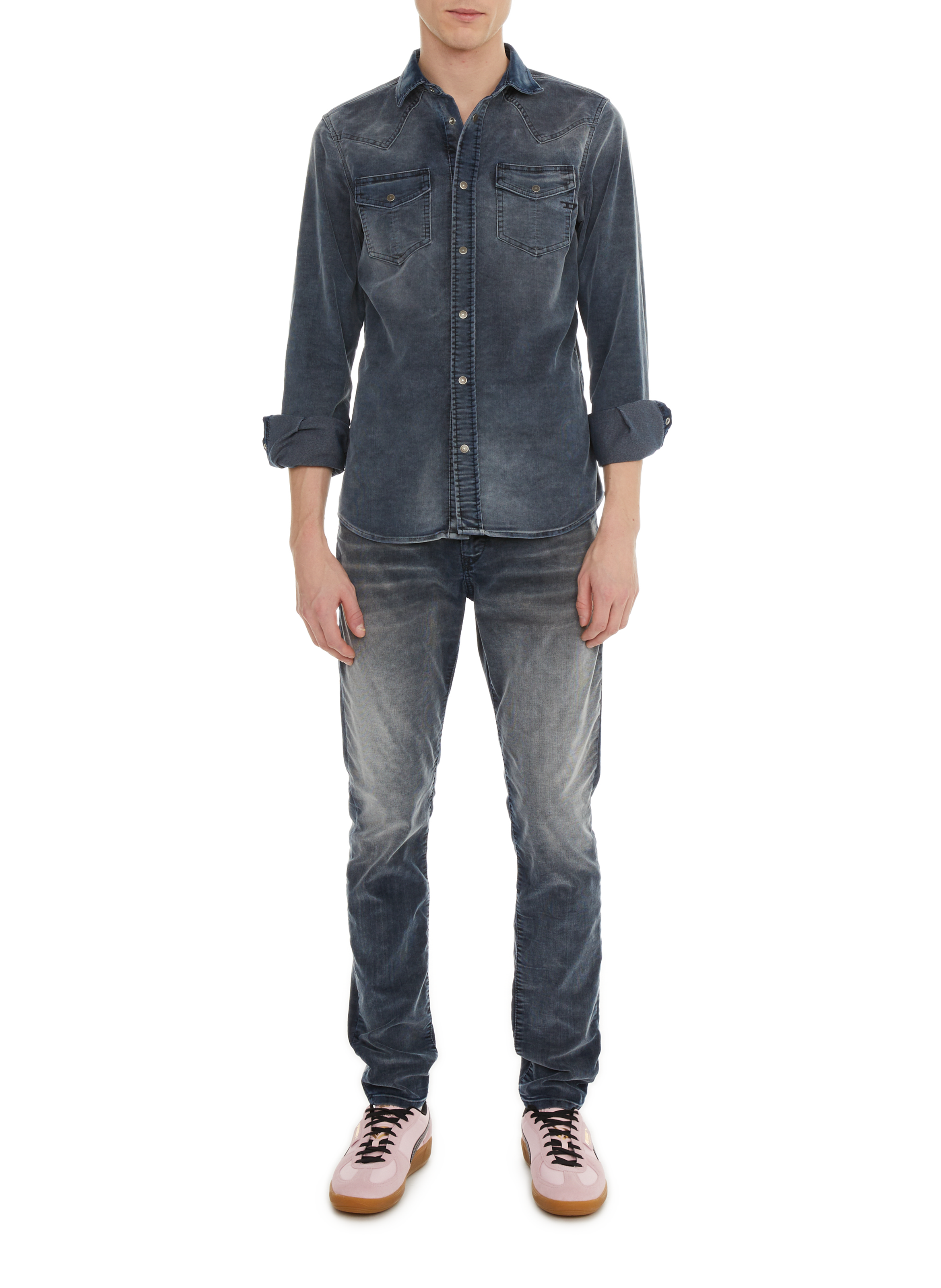 Chemise en velours côtelé DIESEL Bleu