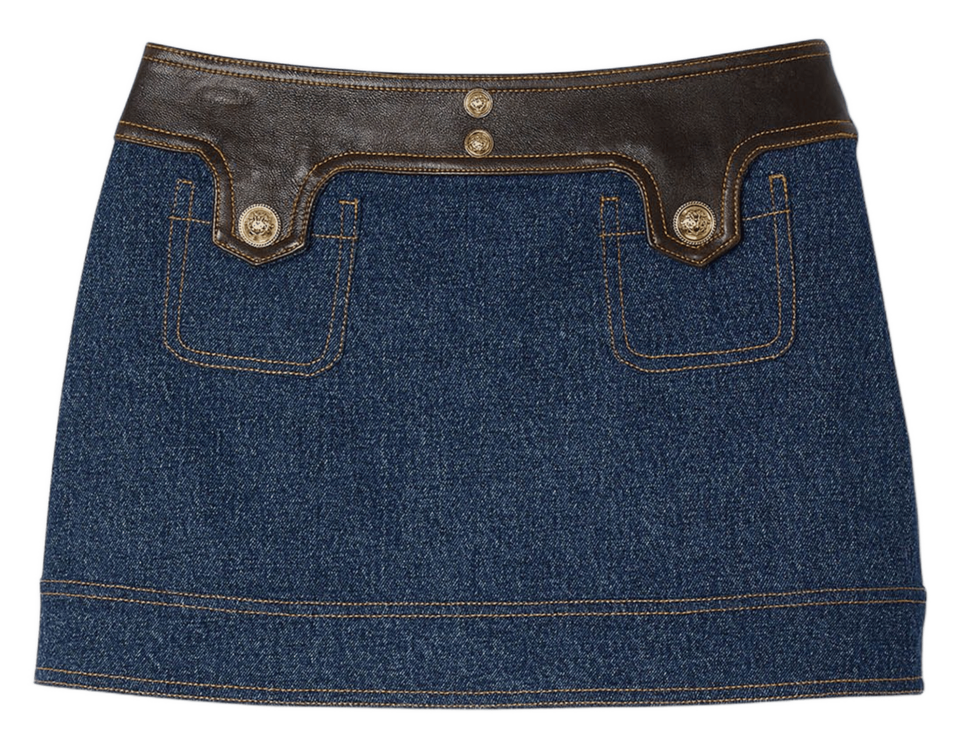 Jupe courte en denim de coton SANDRO Bleu