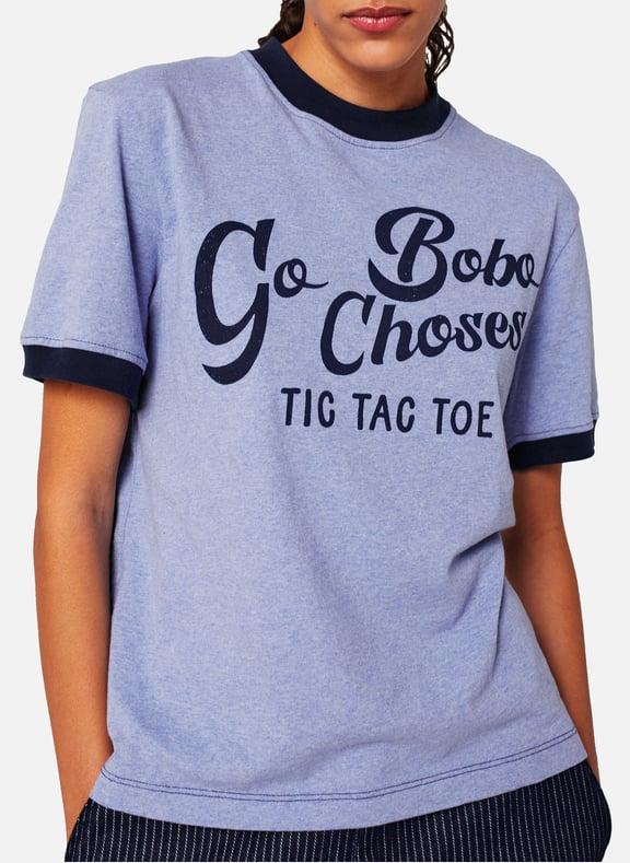 Biker-style cotton t-shirt Blue by BOBO CHOSES BOBO CHOSES Biker-style cotton t-shirt Blue