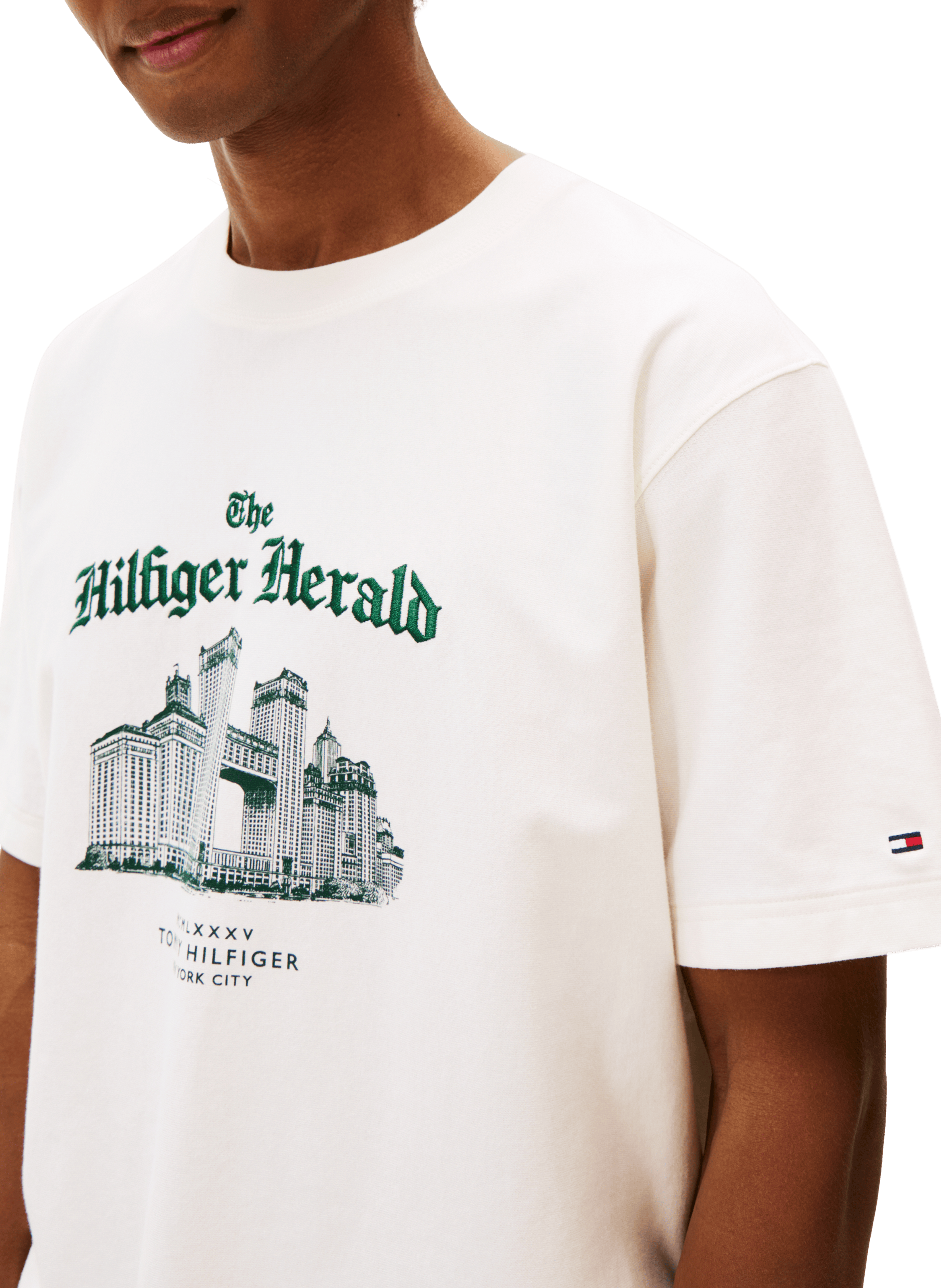 Printed cotton T-shirt TOMMY HILFIGER Beige