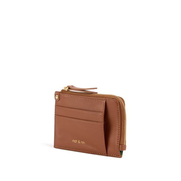Nat & Nin Porte-cartes En Cuir De Vachette In Brown