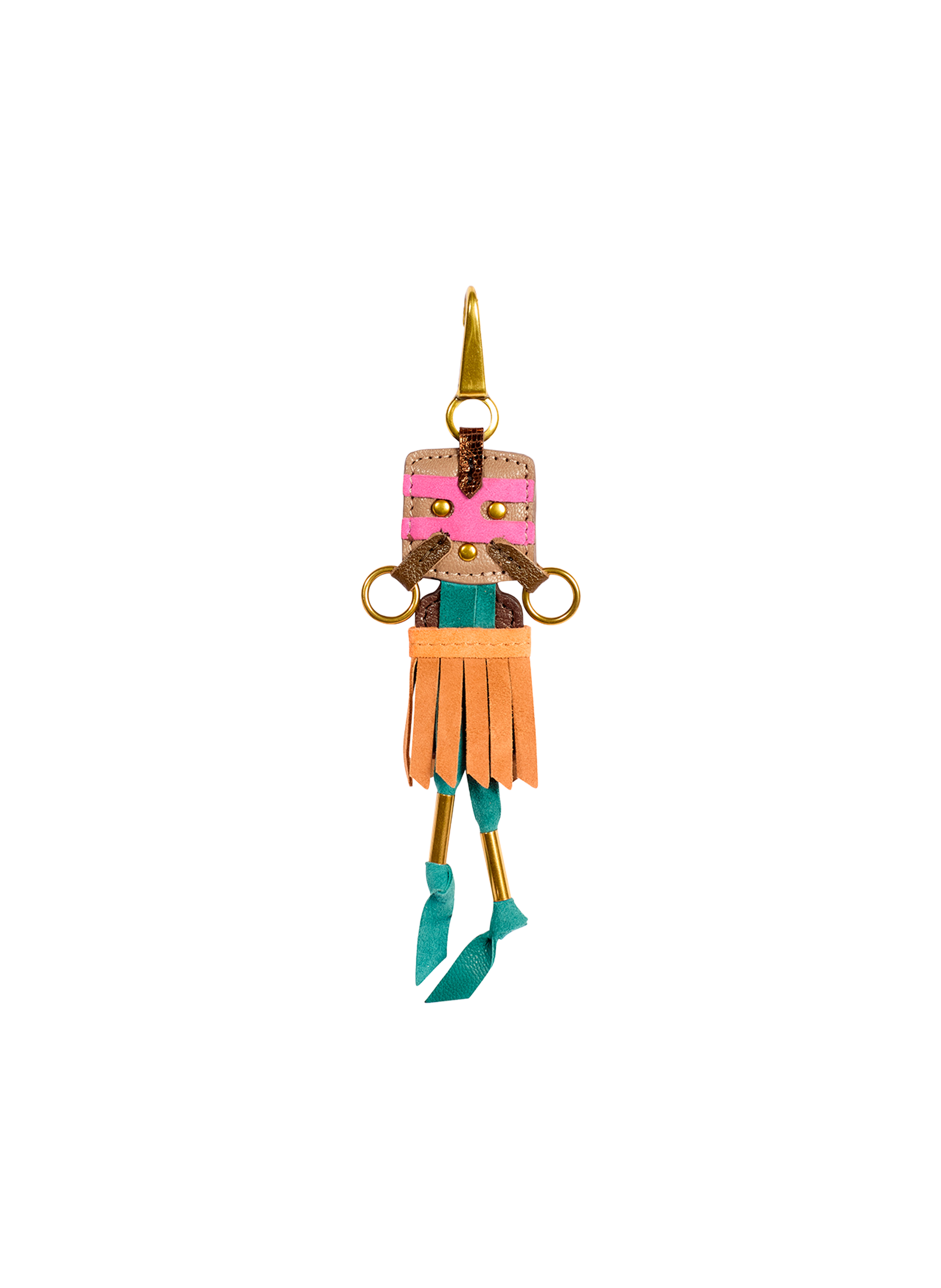 Keychain in calf leather JÉRÔME DREYFUSS Brown