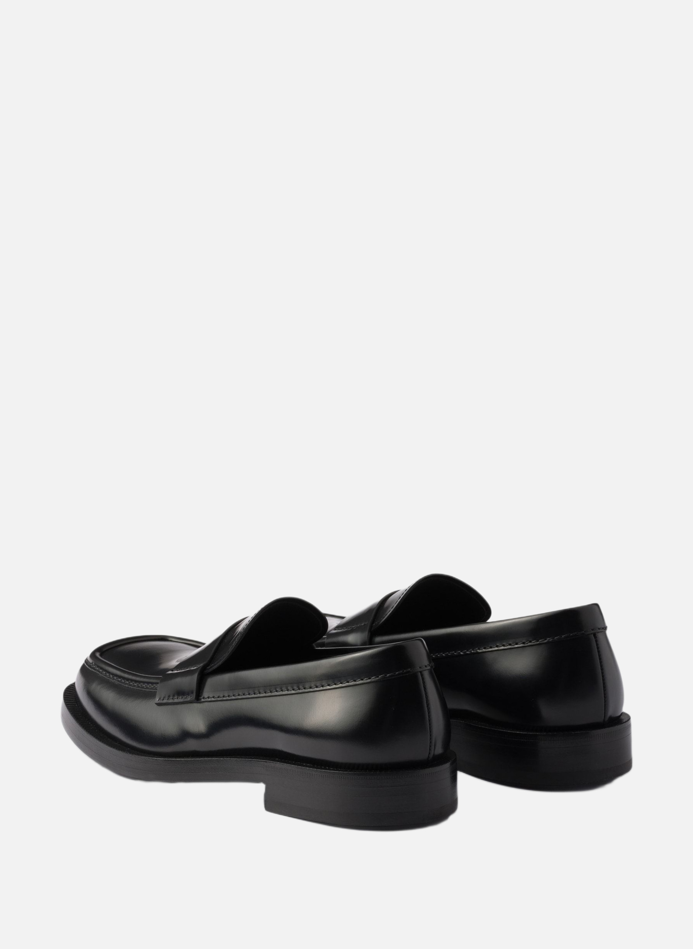 Mocassins en cuir brossé PRADA Noir
