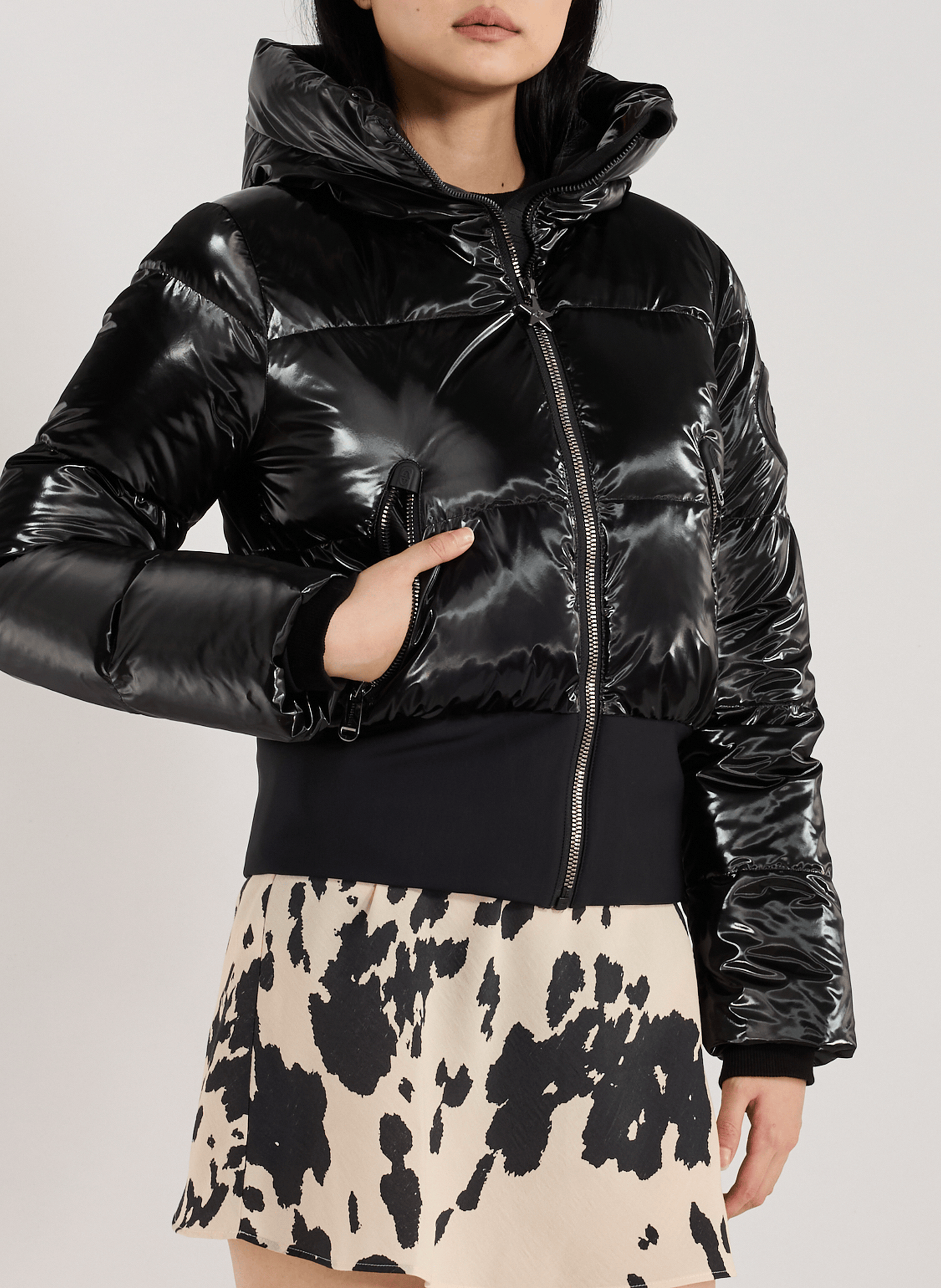 GOLDBERGH Quilted hooded jacket Black