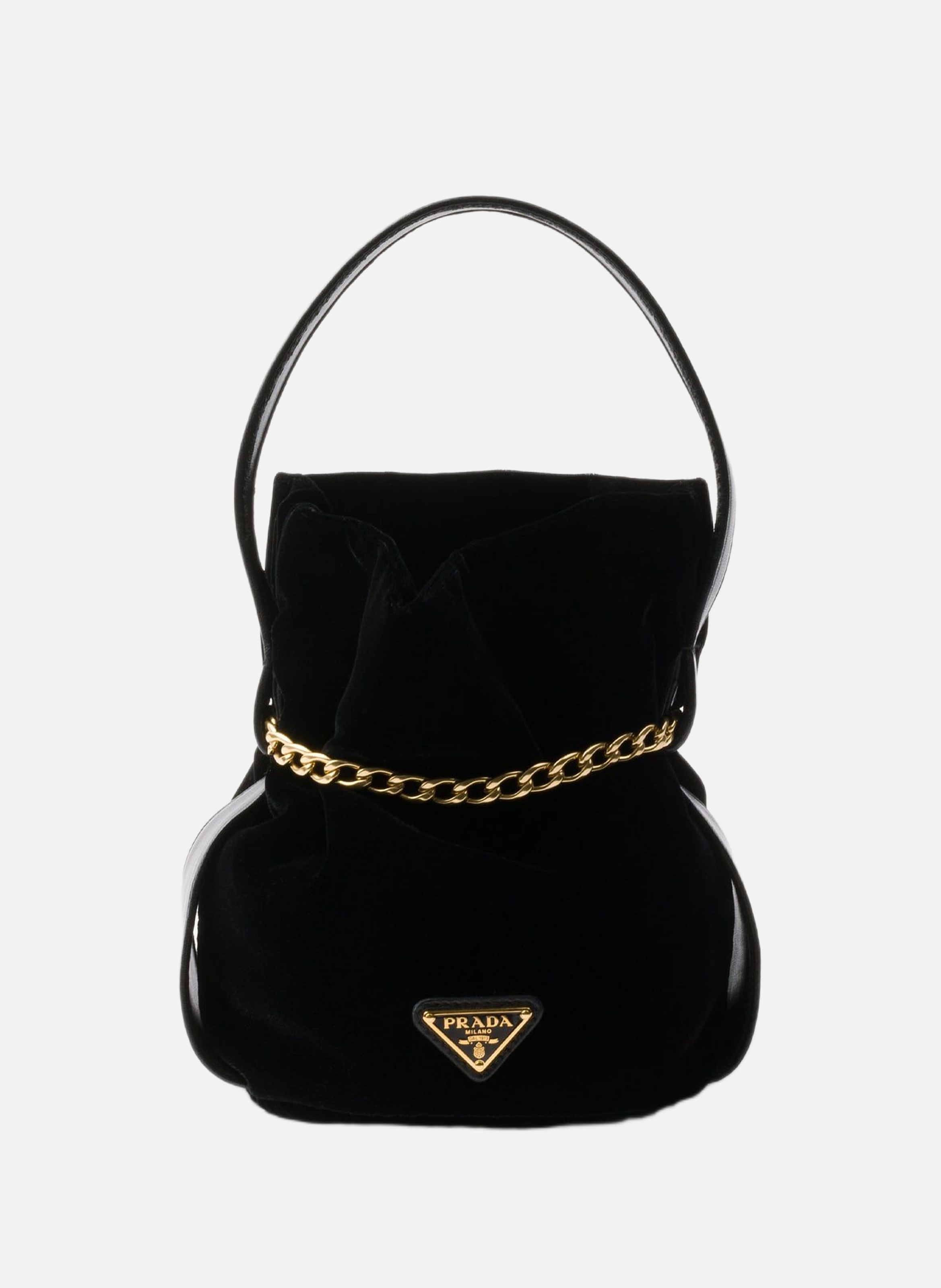 Mini sac prada petit sac noir en velours et cuir n PRADA Noir