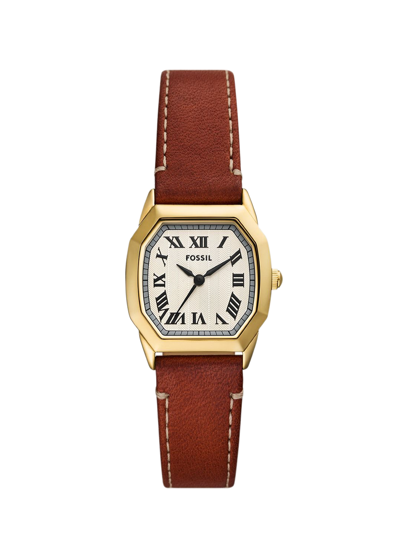 Montre à quartz en cuir et acier inoxydable FOSSIL Marron