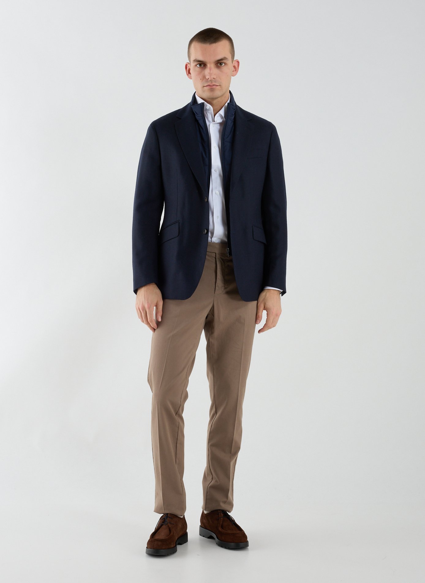 Fitted wool blazer with tailored collar HACKETT Blue