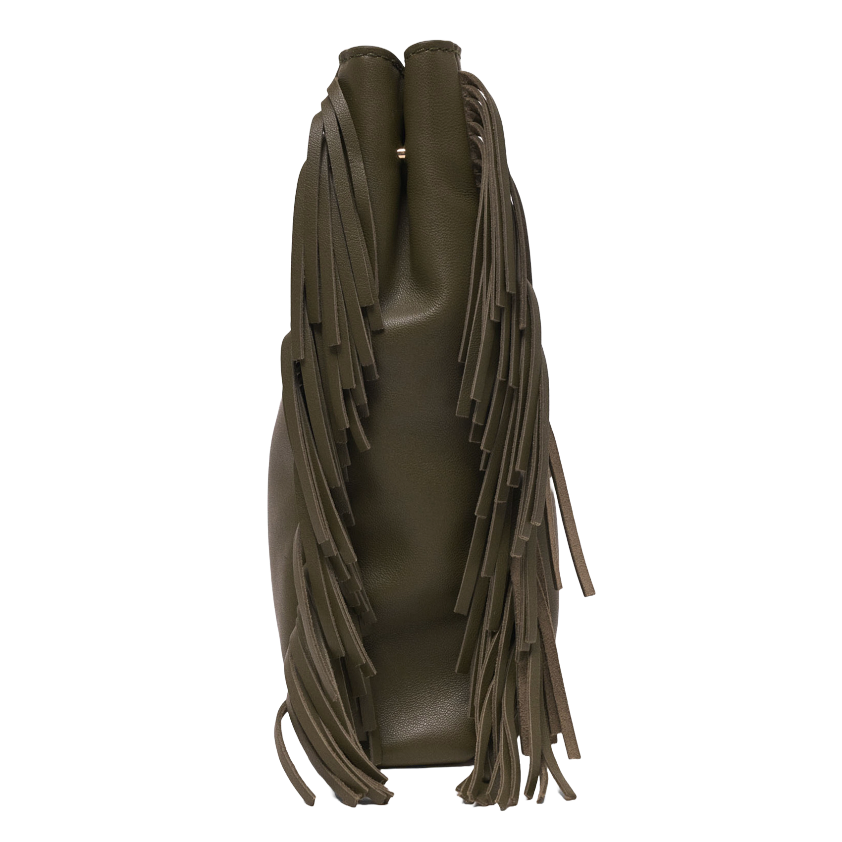 Sac bandoulière en cuir lisse m MAJE Kaki