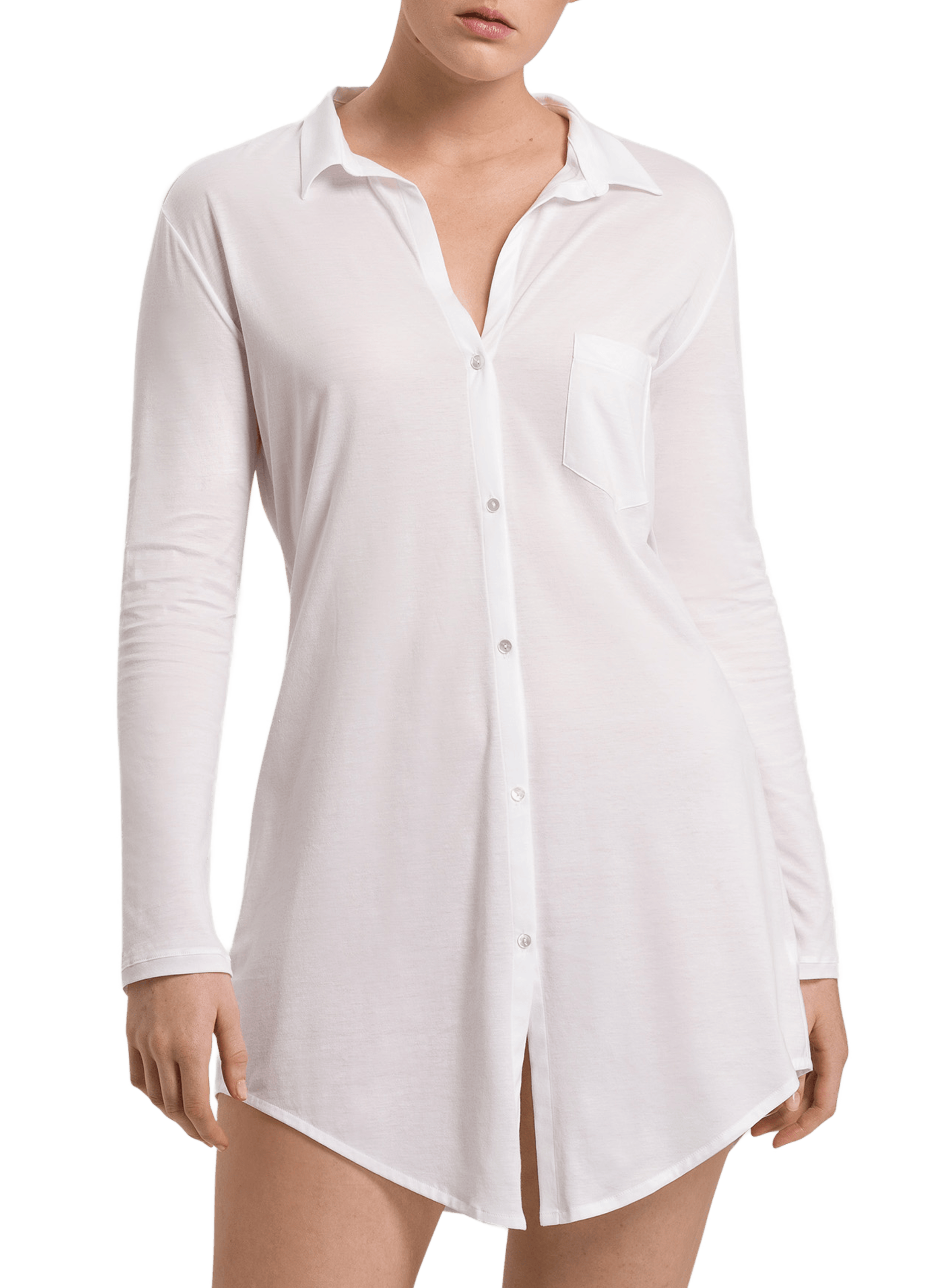 HANRO Chemise de nuit en coton  Blanc