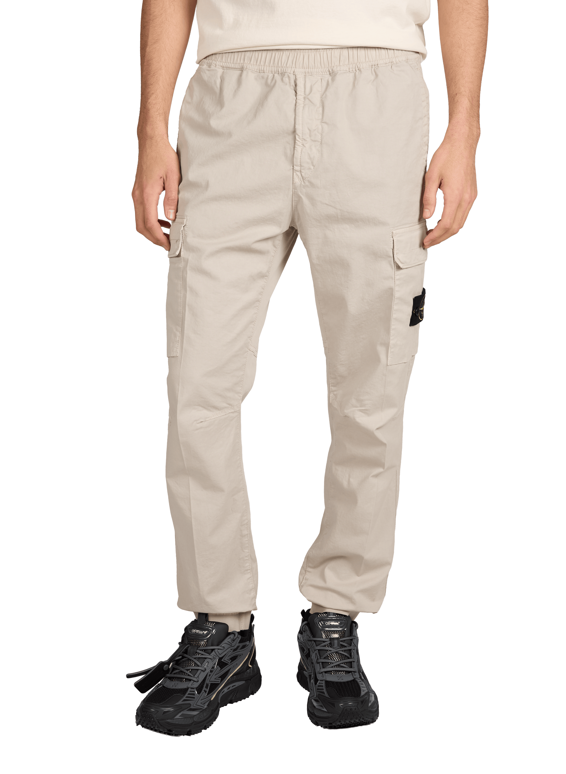 Cotton blend cargo pants STONE ISLAND Grey