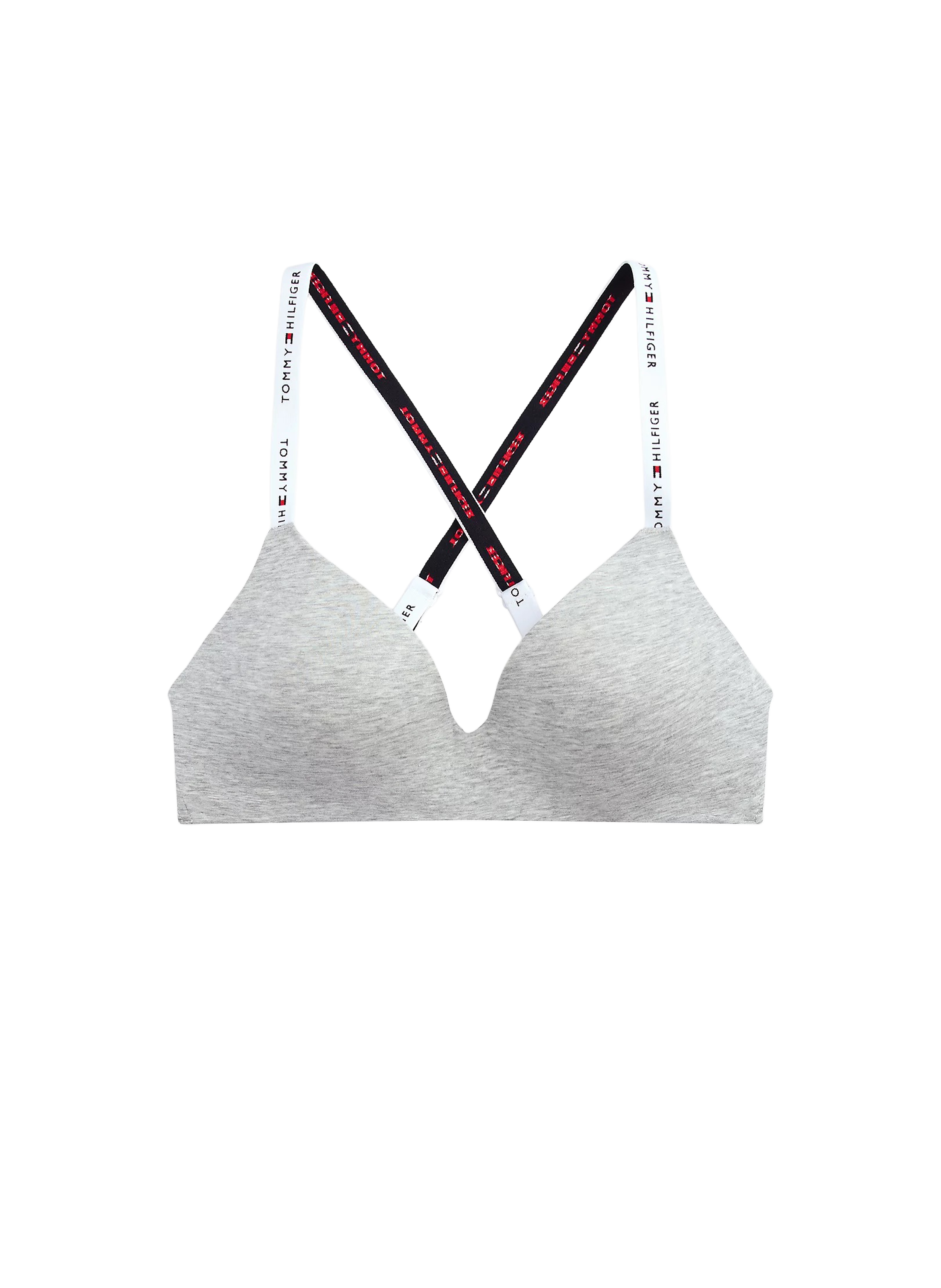 Soutien-gorge à logo en coton TOMMY HILFIGER Gris