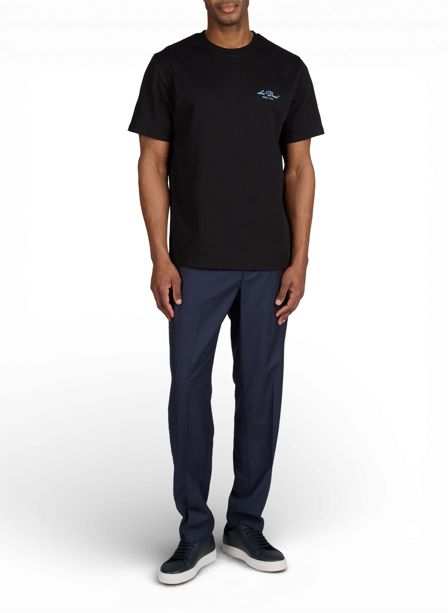 Straight pleated pants LES DEUX Blue