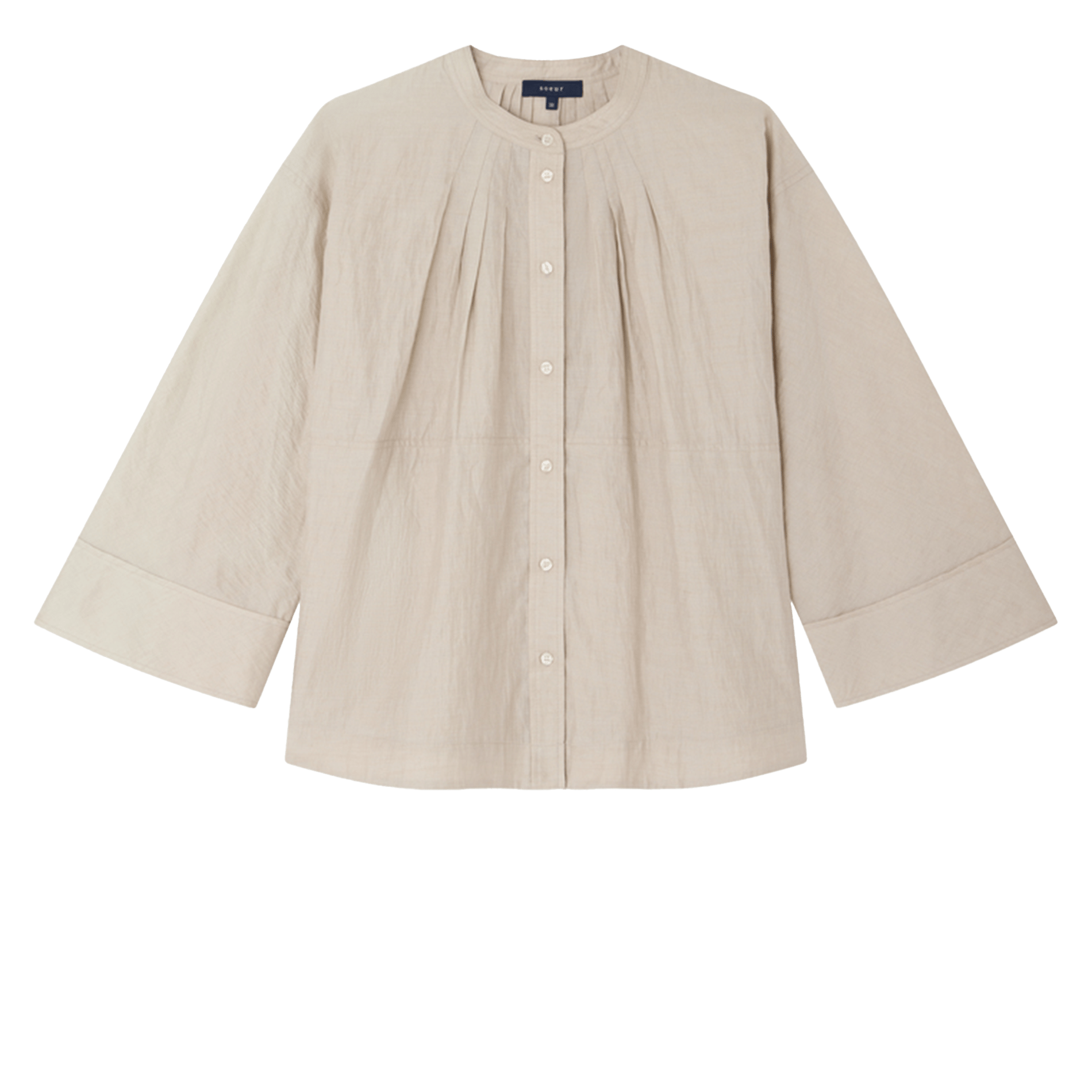 Blouse ample boutonnée en lin mélangé Hennie SOEUR Beige