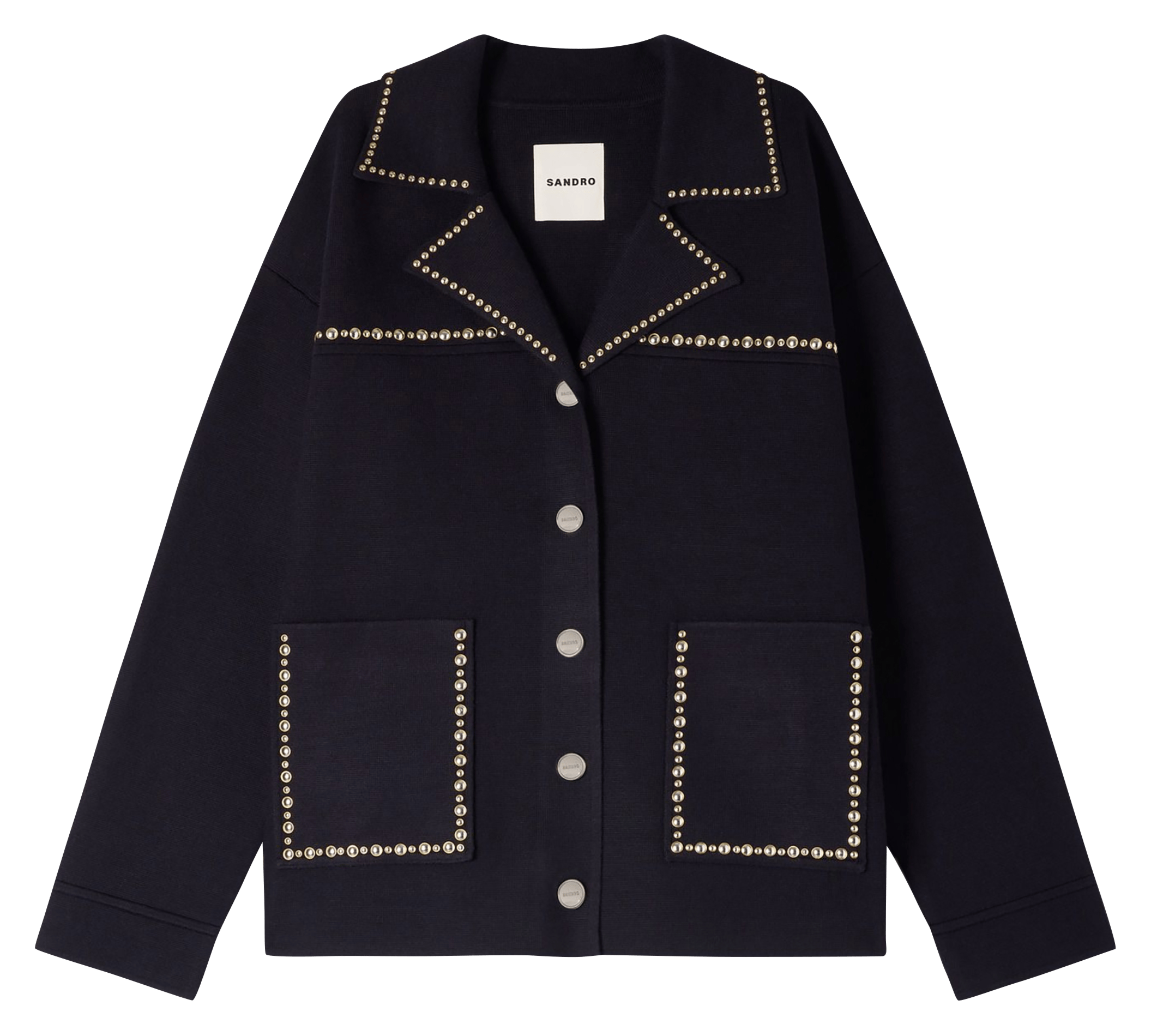 Cardigan oversize col tailleur SANDRO Bleu