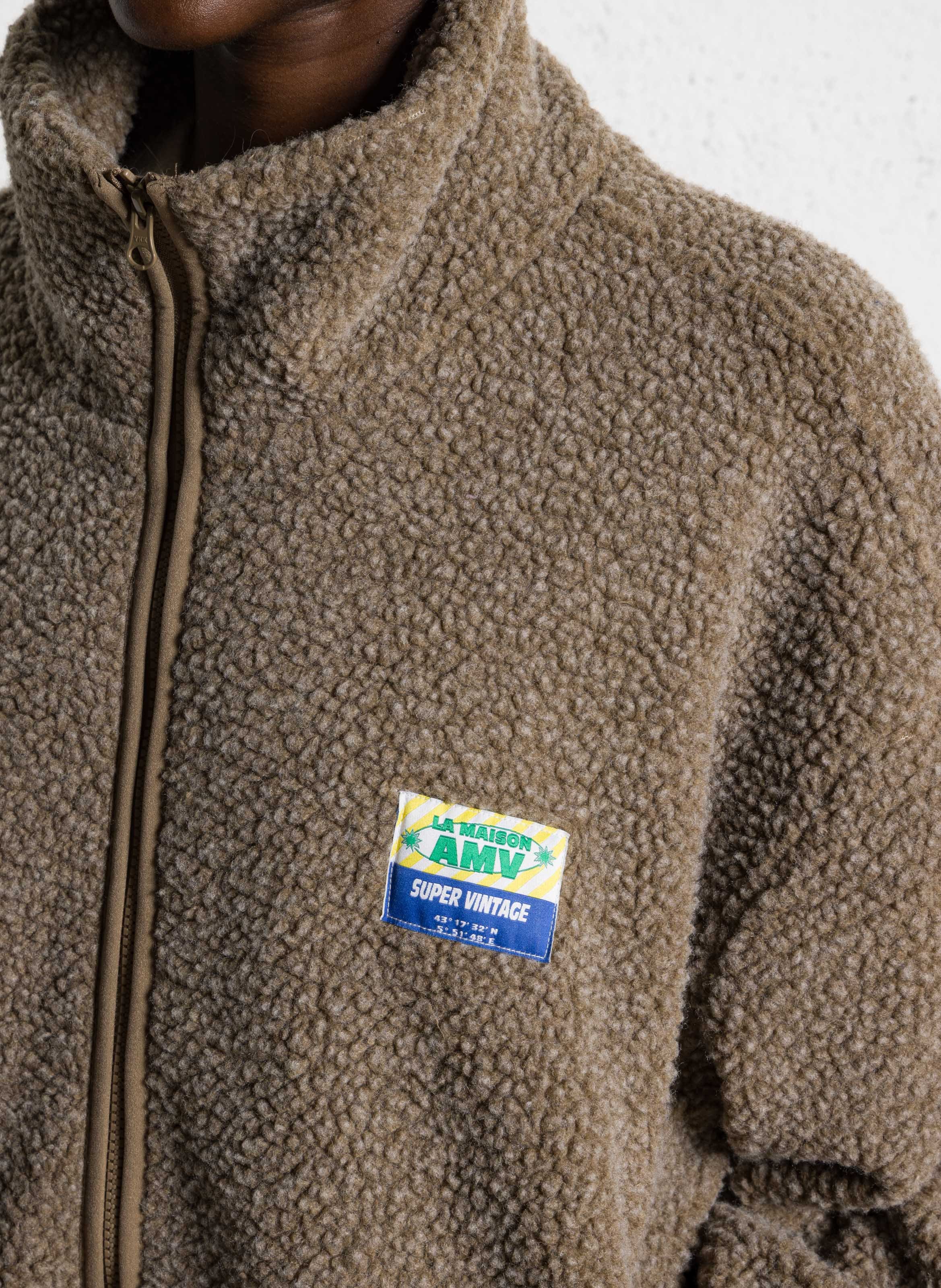 Polaire droite col montant Hoktown AMERICAN VINTAGE Marron