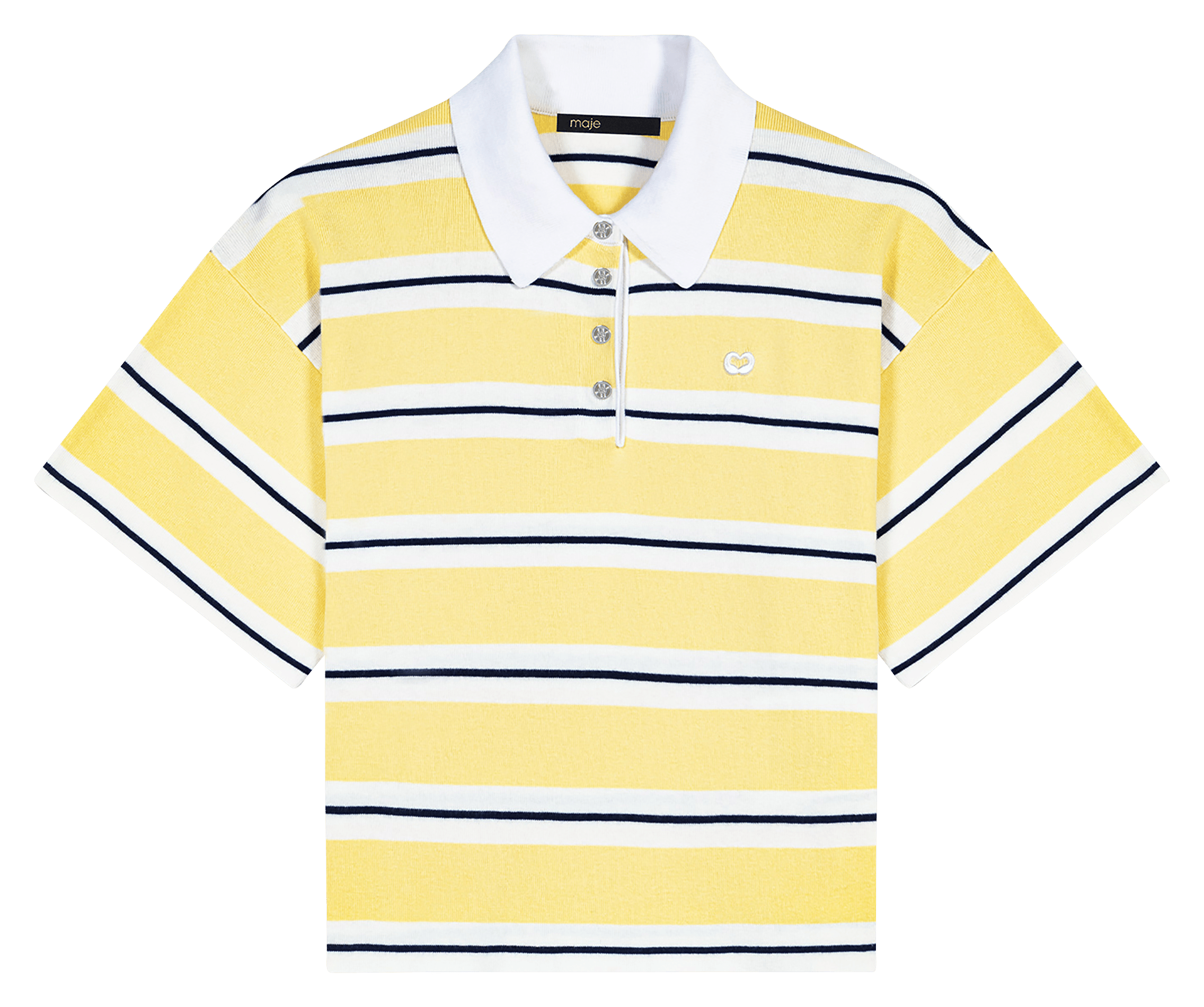 Polo droit en coton mélangé MAJE Jaune