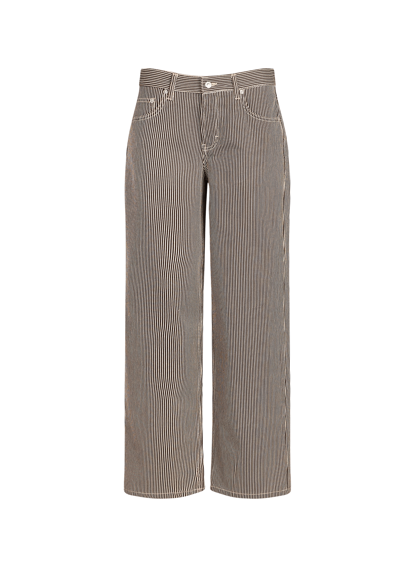 Straight-leg jeans with stripes TOPSHOP Brown