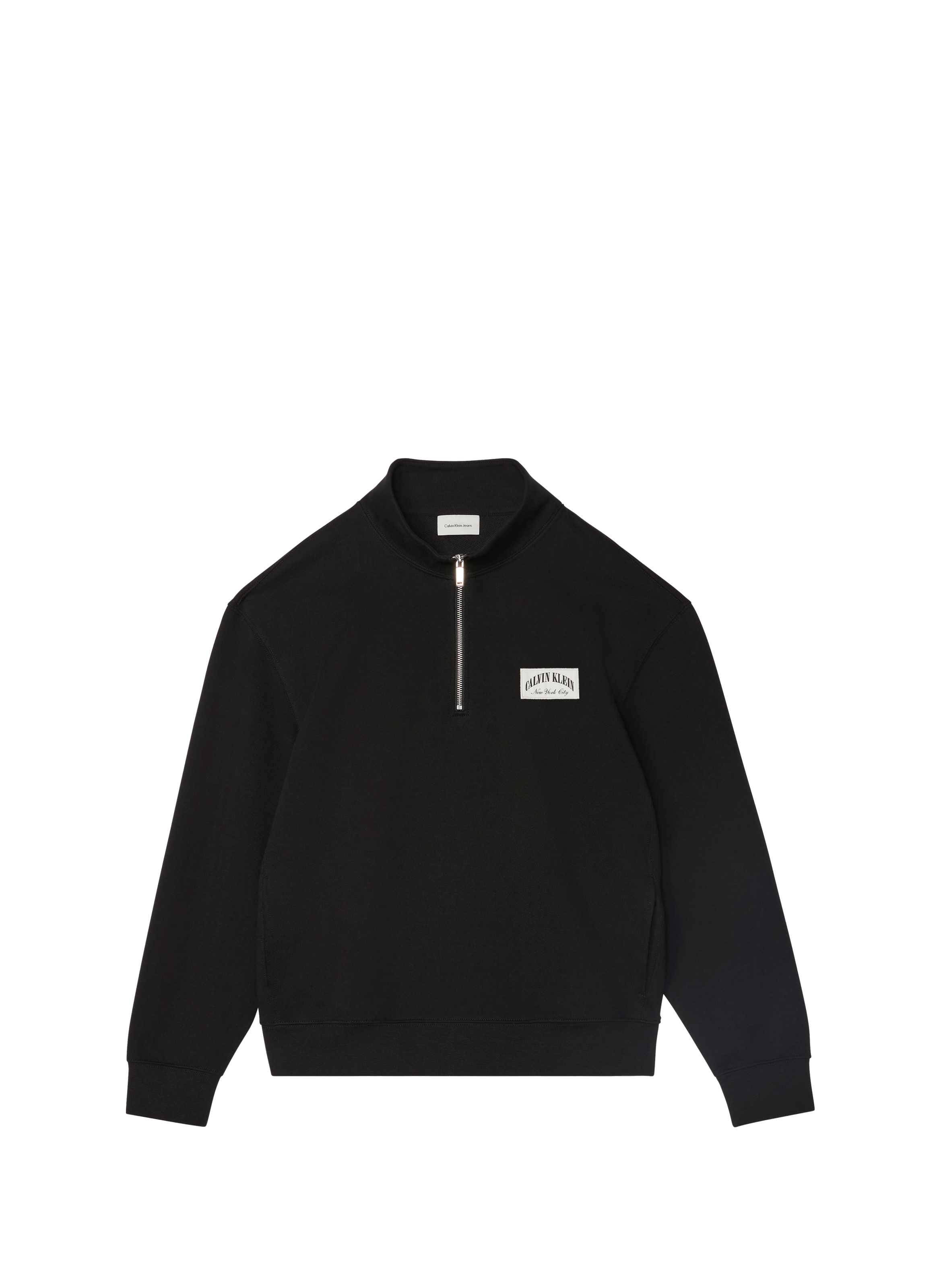 Sweatshirt with high neck zip in cotton CALVIN KLEIN Black