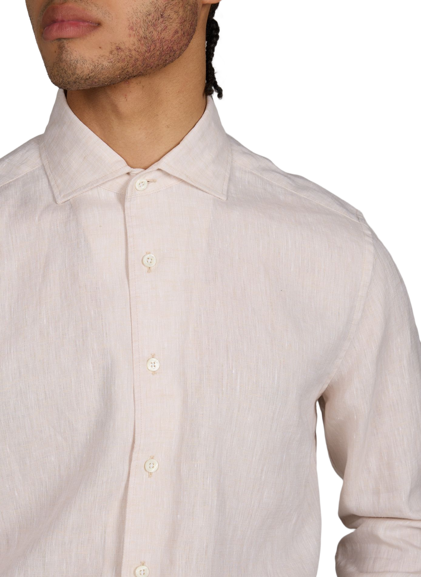 Plain linen shirt CORNELIANI Beige