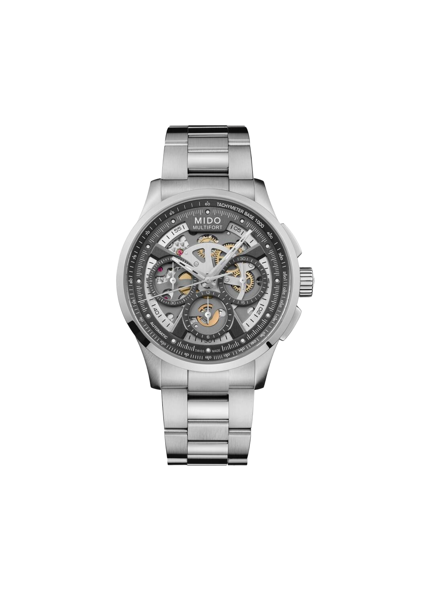 Montre Multifort Skeleton Chronographe en acier inoxydable MIDO Gris