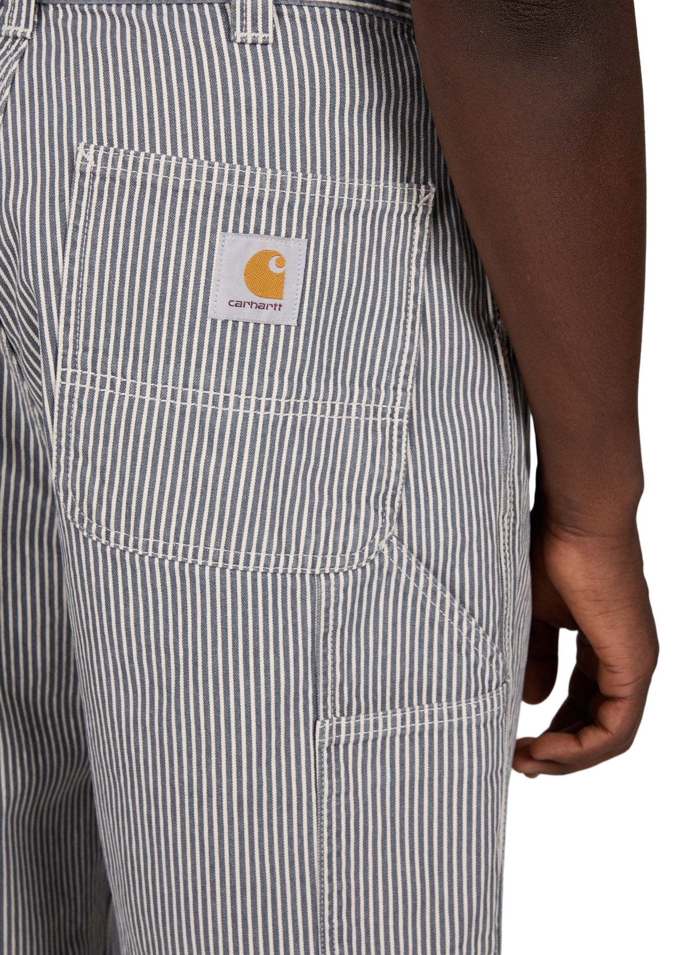 Pantalon ample à rayures en coton CARHARTT WIP Bleu