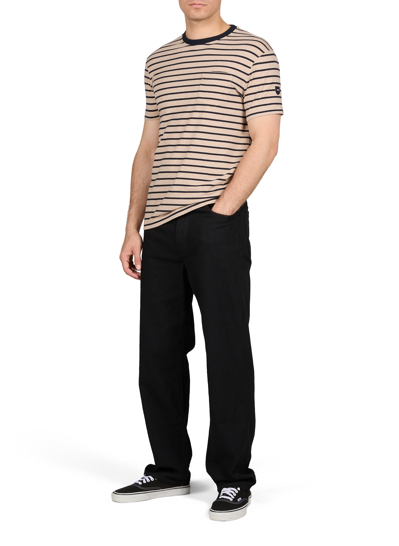 T-shirt à rayures en coton mélangé EDEN PARK Beige