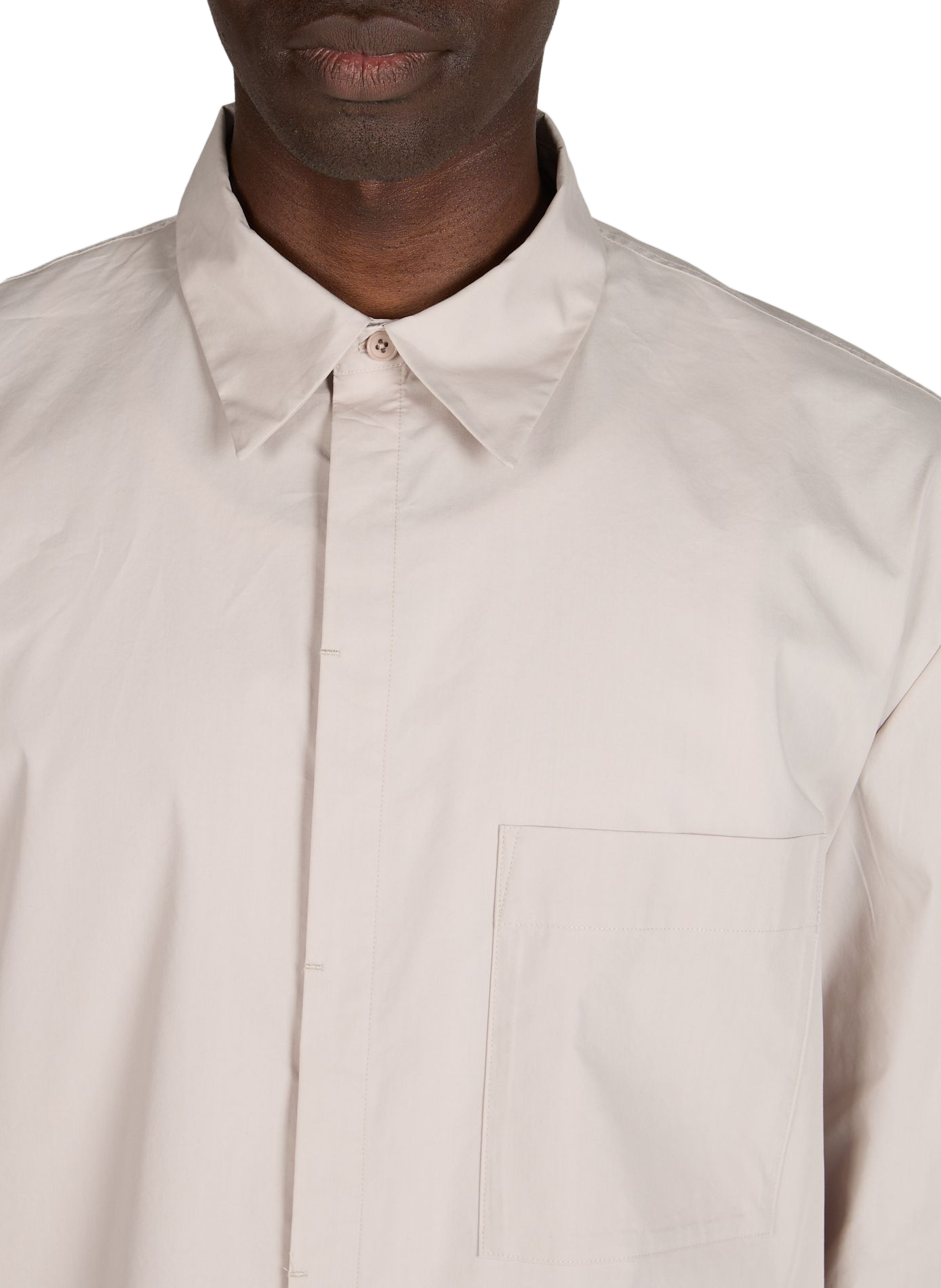 Chemise droite en coton mélangé AMOMENTO Beige