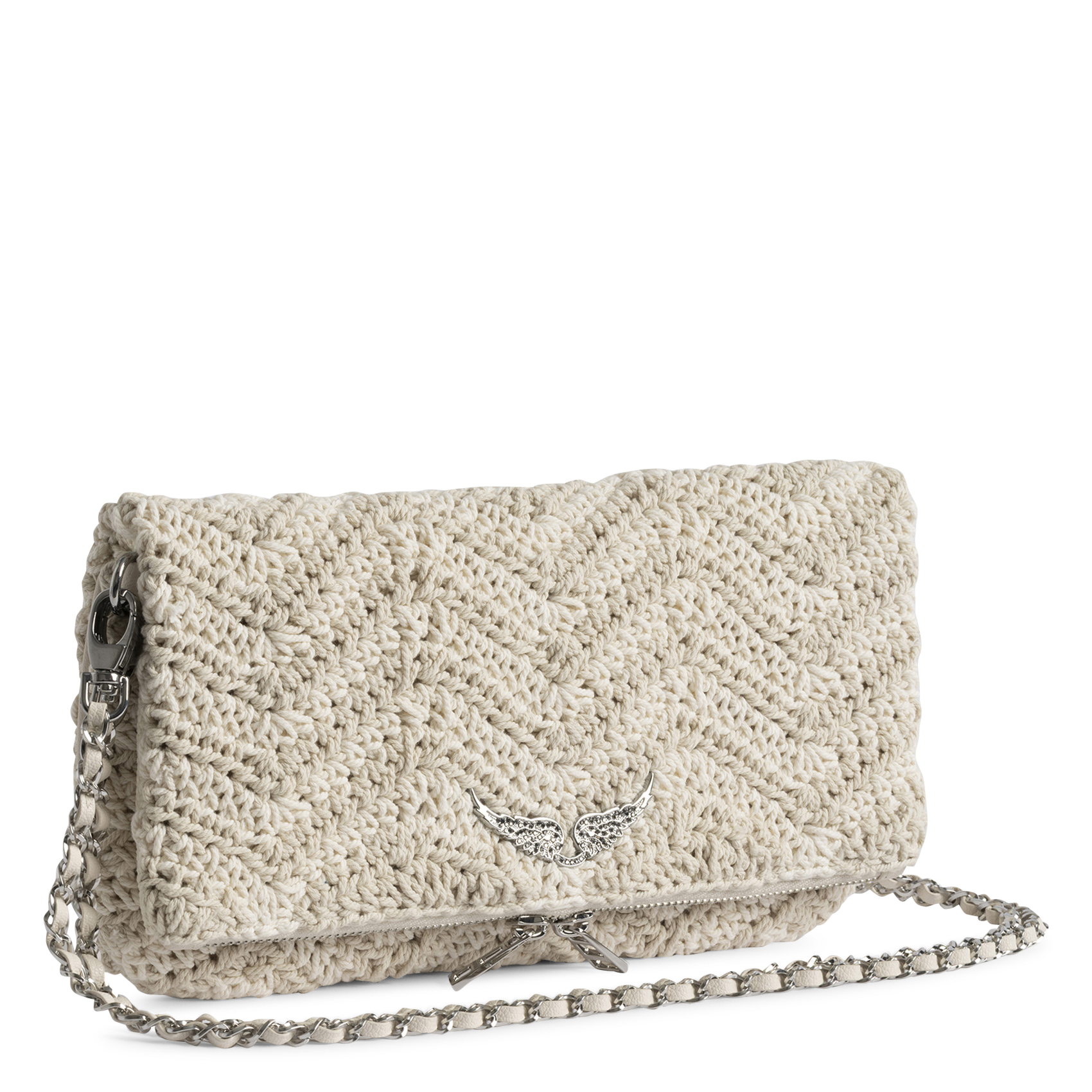 Pochette en coton macramé rock ZADIG&VOLTAIRE Wit