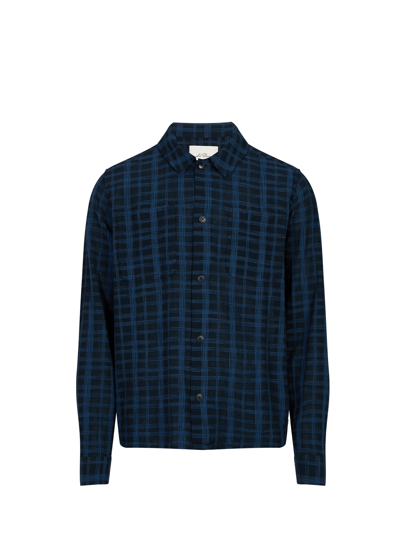 Straight shirt in cotton jacquard check pattern LES DEUX Blue