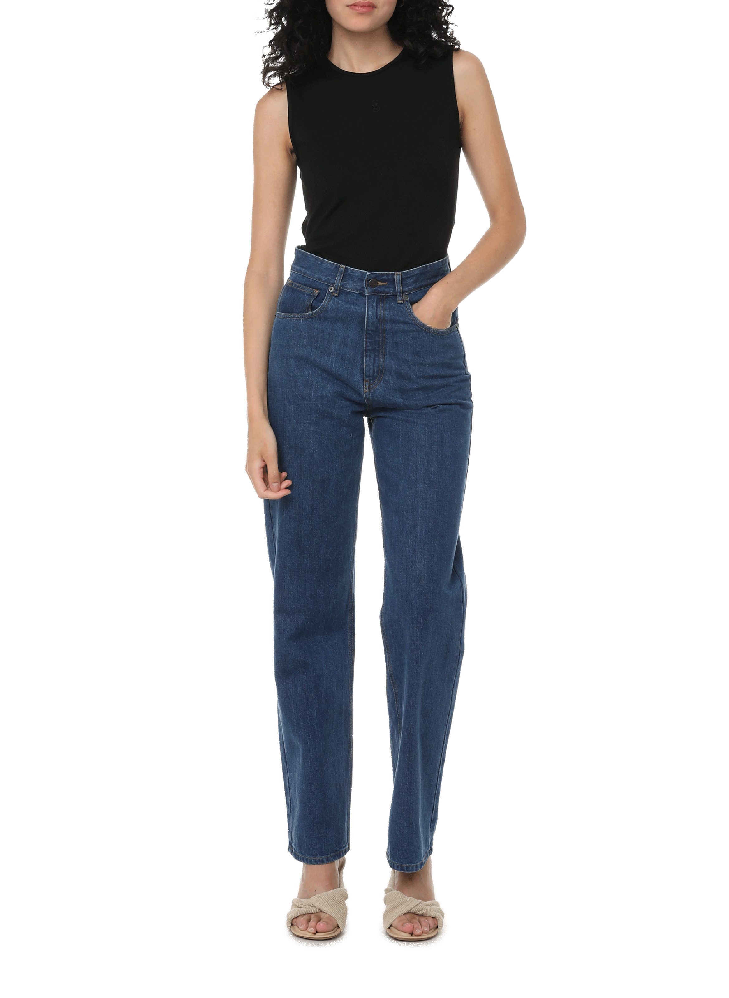 Mom jeans van katoen denim ETRE CECILE Blauw