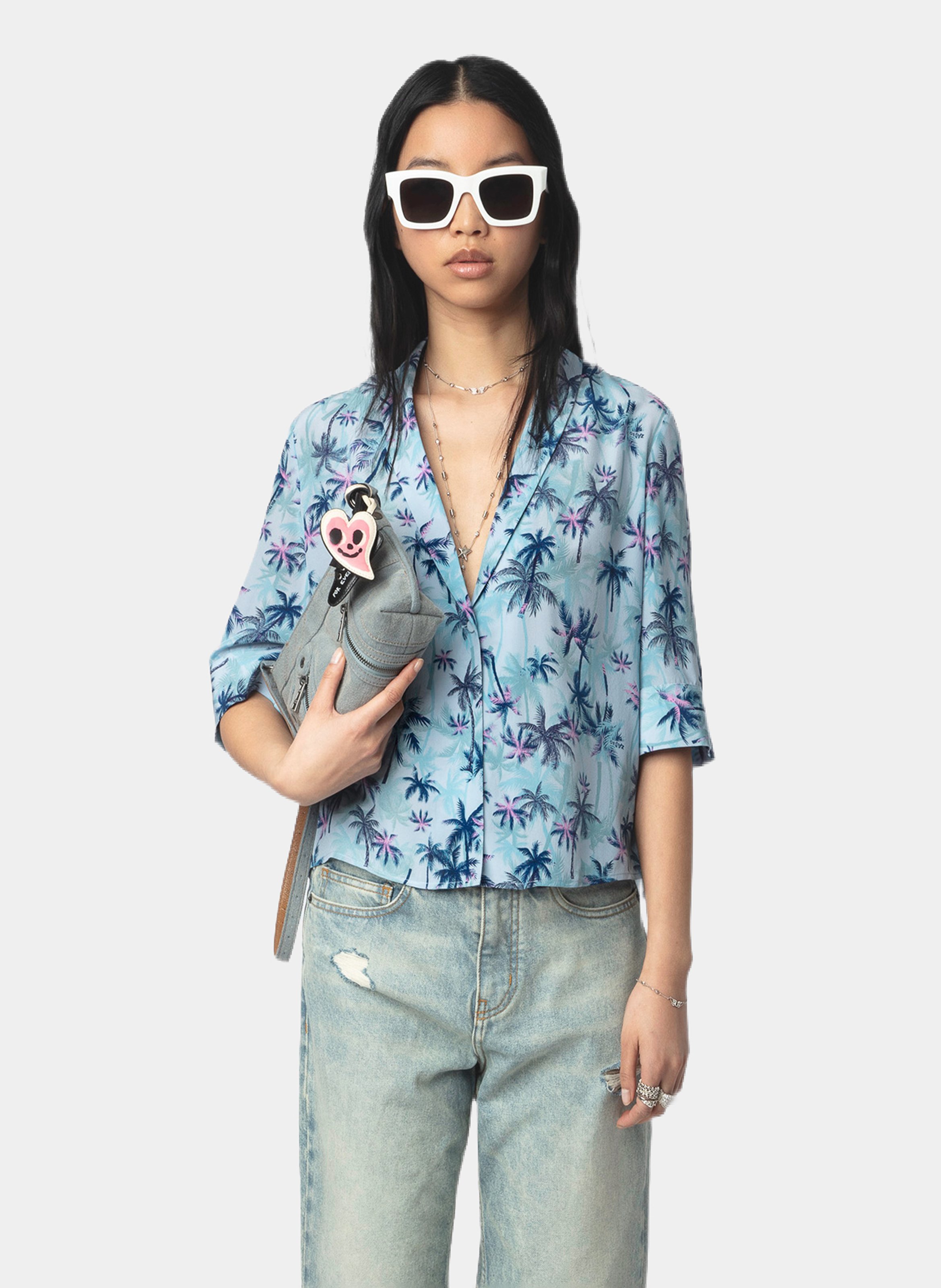 Chemise col v en soie telmos ZADIG&VOLTAIRE Bleu