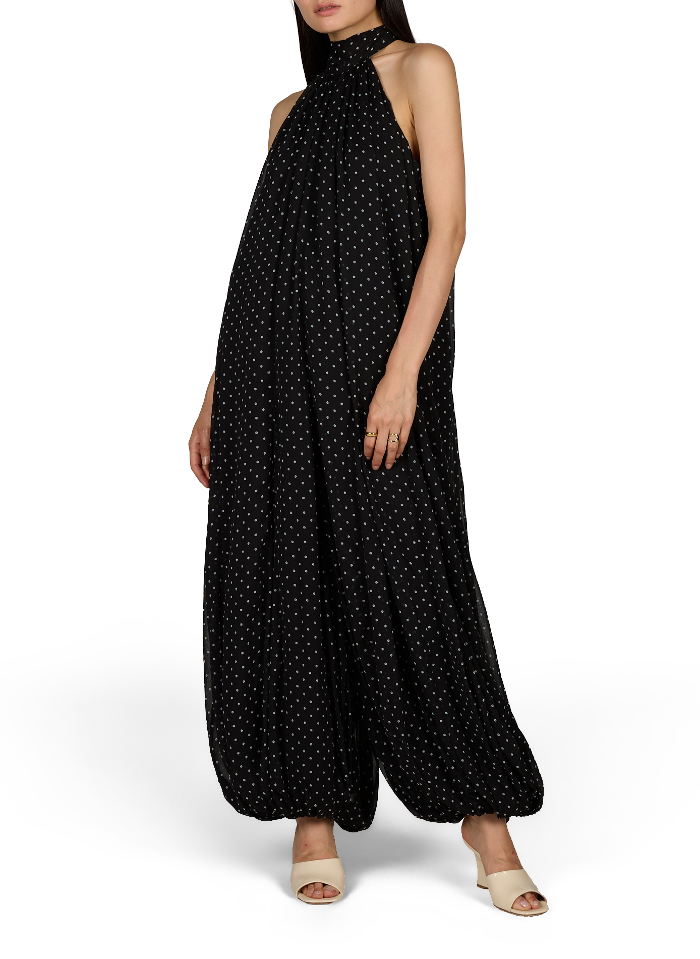 Sleeveless floral jumpsuit ROTATE Black