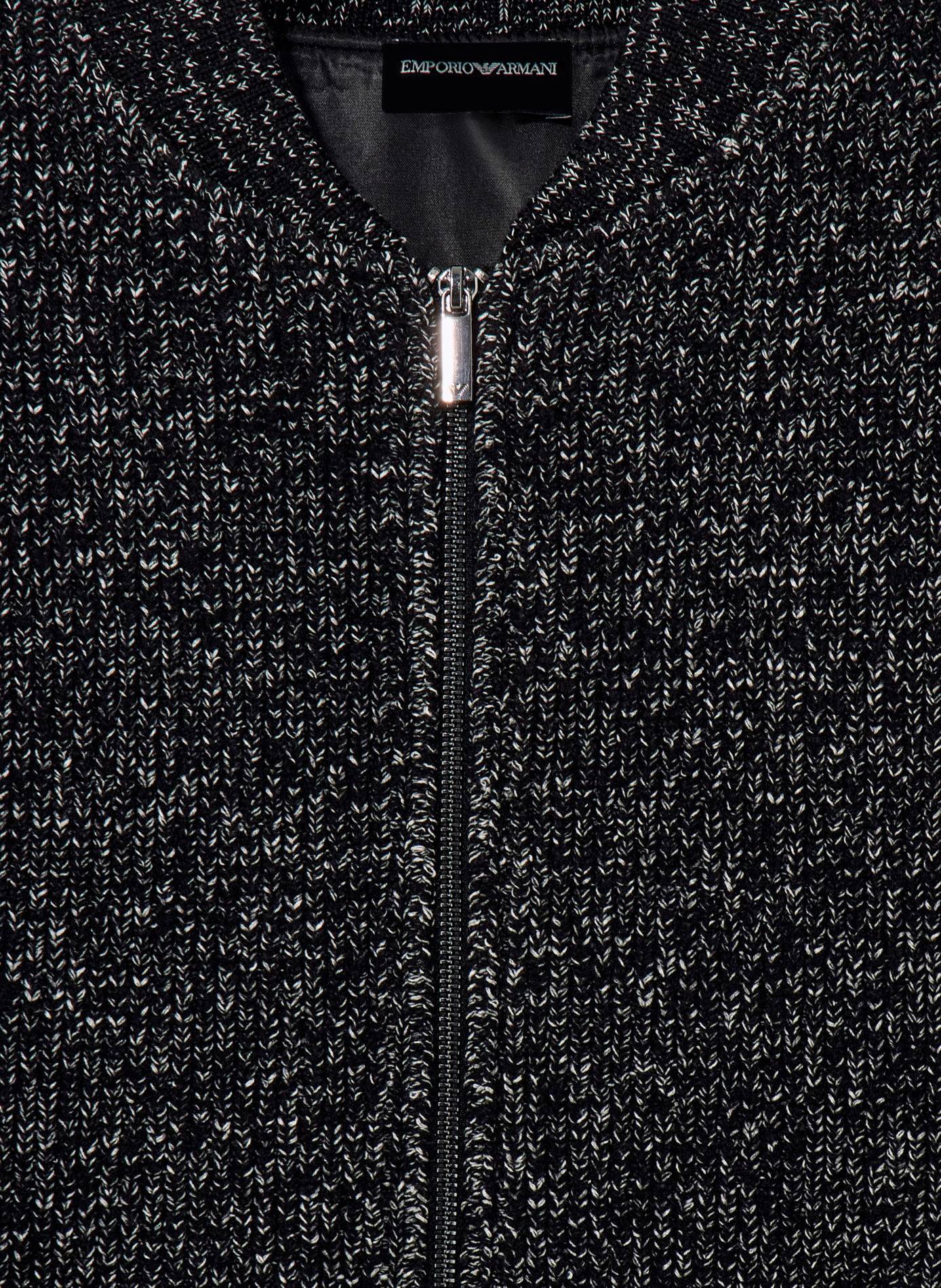 Blouson col rond en laine mélangée EMPORIO ARMANI Noir