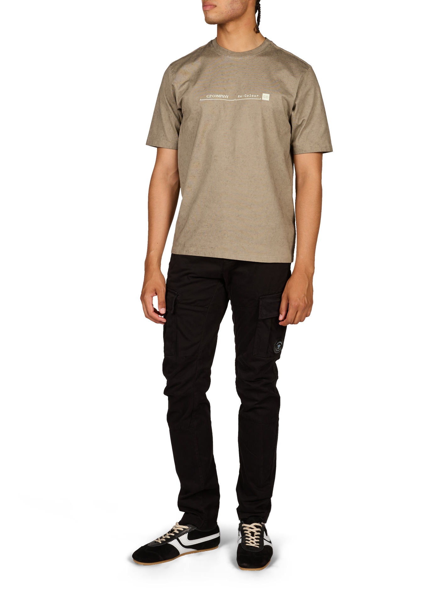 T-shirt met katoenen logo CP COMPANY Bruin
