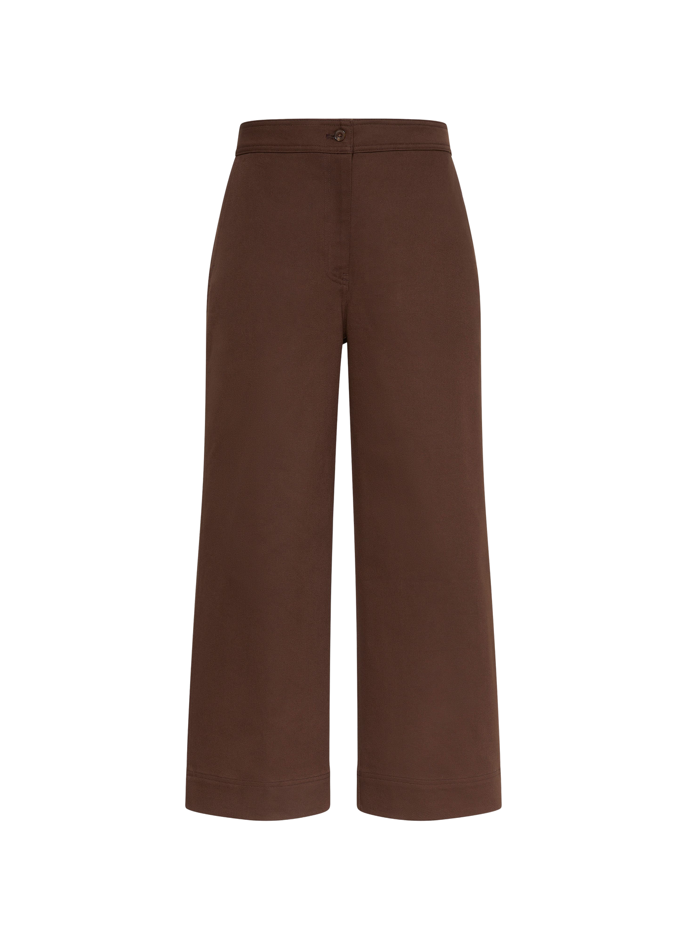 Pantalon droit uni en coton mélangé CALVIN KLEIN Marron
