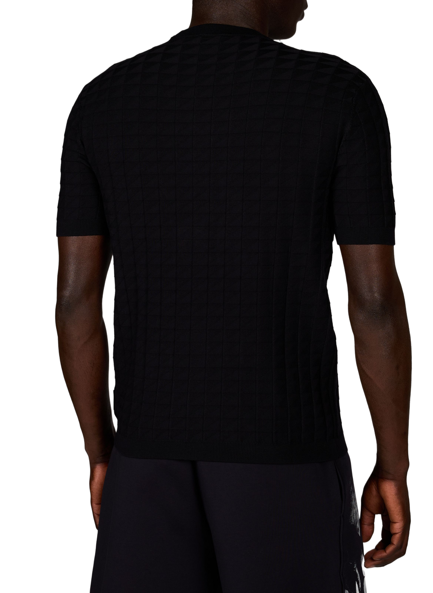 Straight fit short-sleeve patterned top ARMANI EXCHANGE Blue