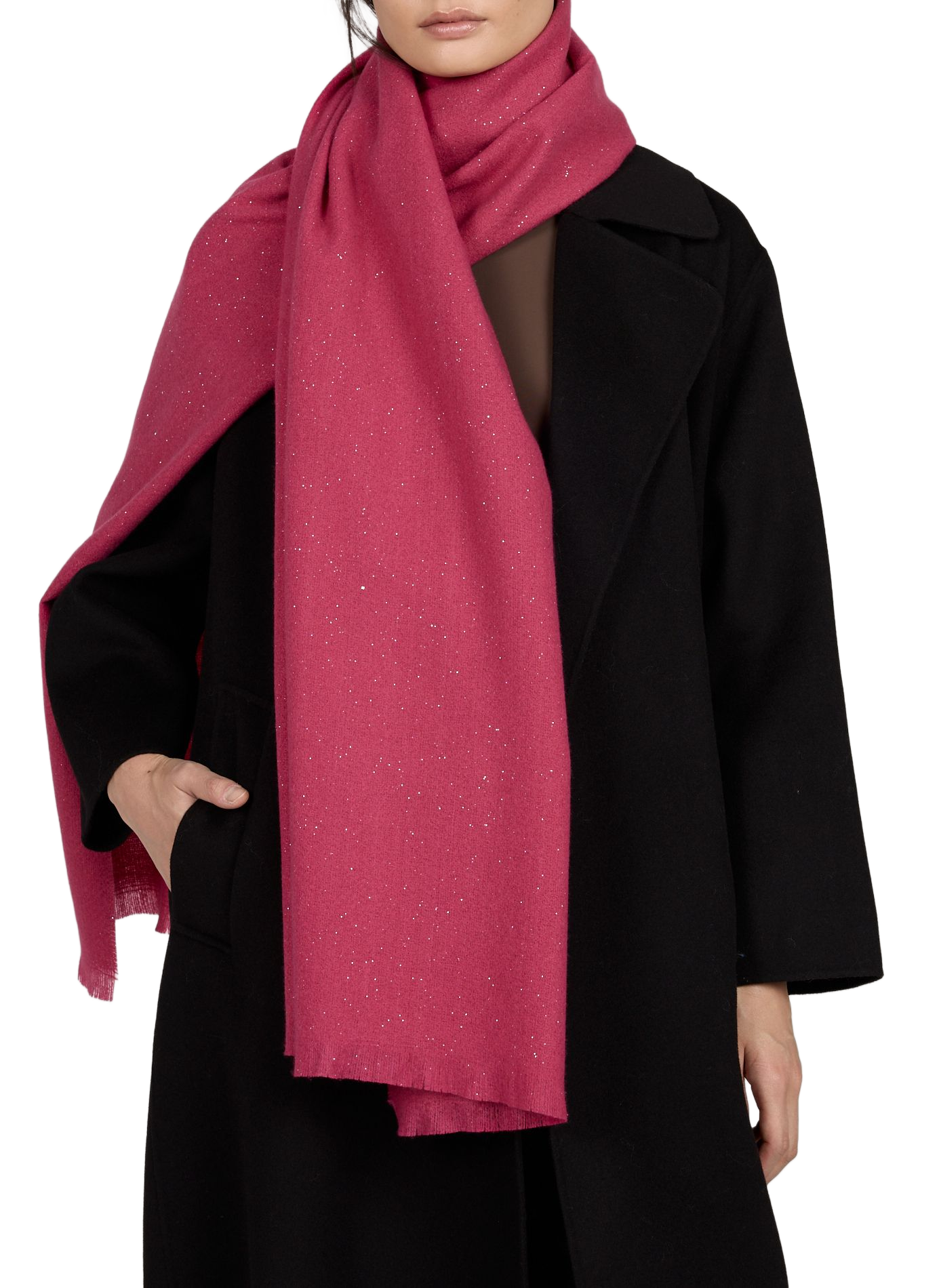 Shiny scarf AU PRINTEMPS PARIS Pink