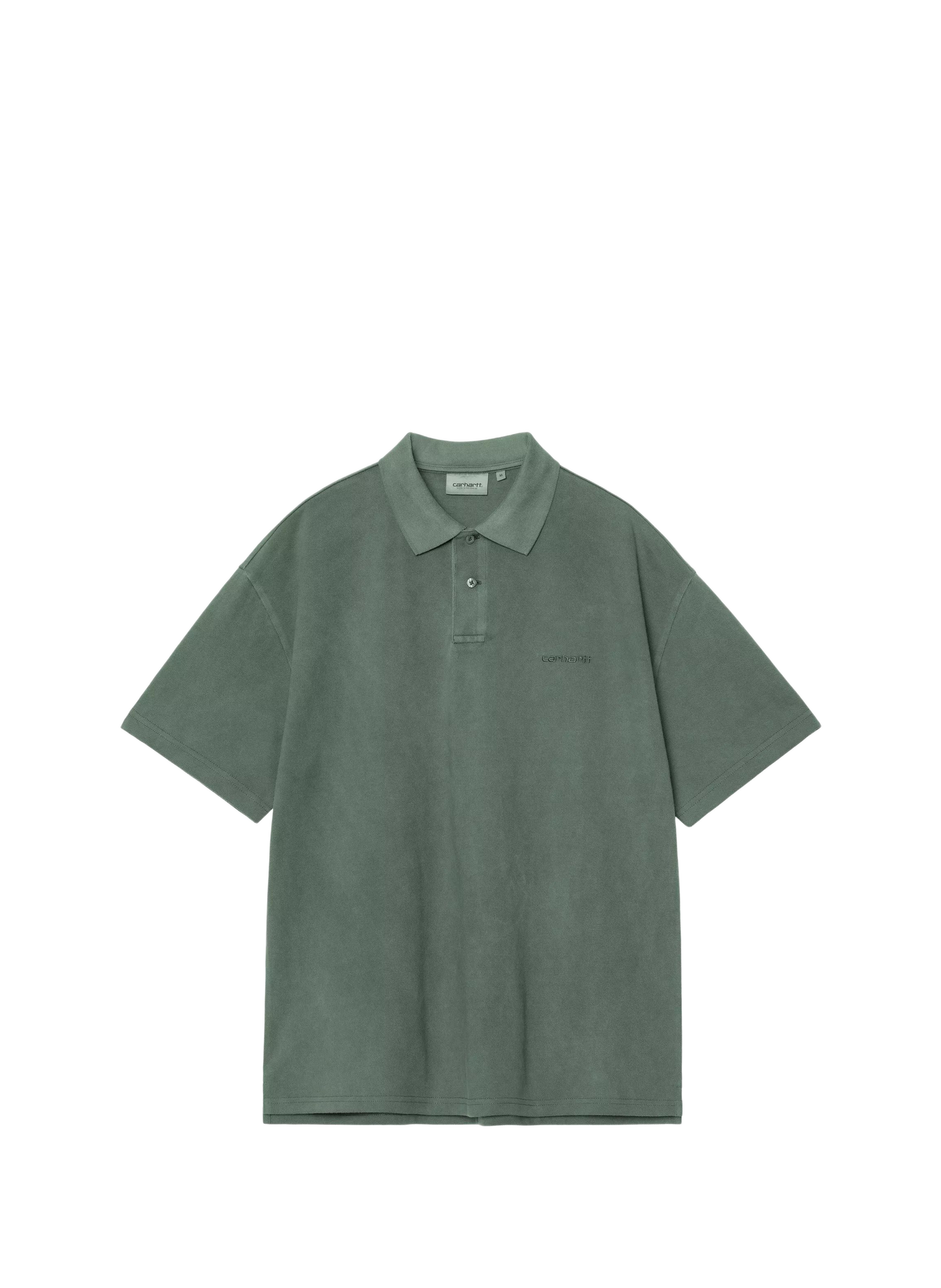 Straight Wayne polo with logo in cotton CARHARTT WIP Green