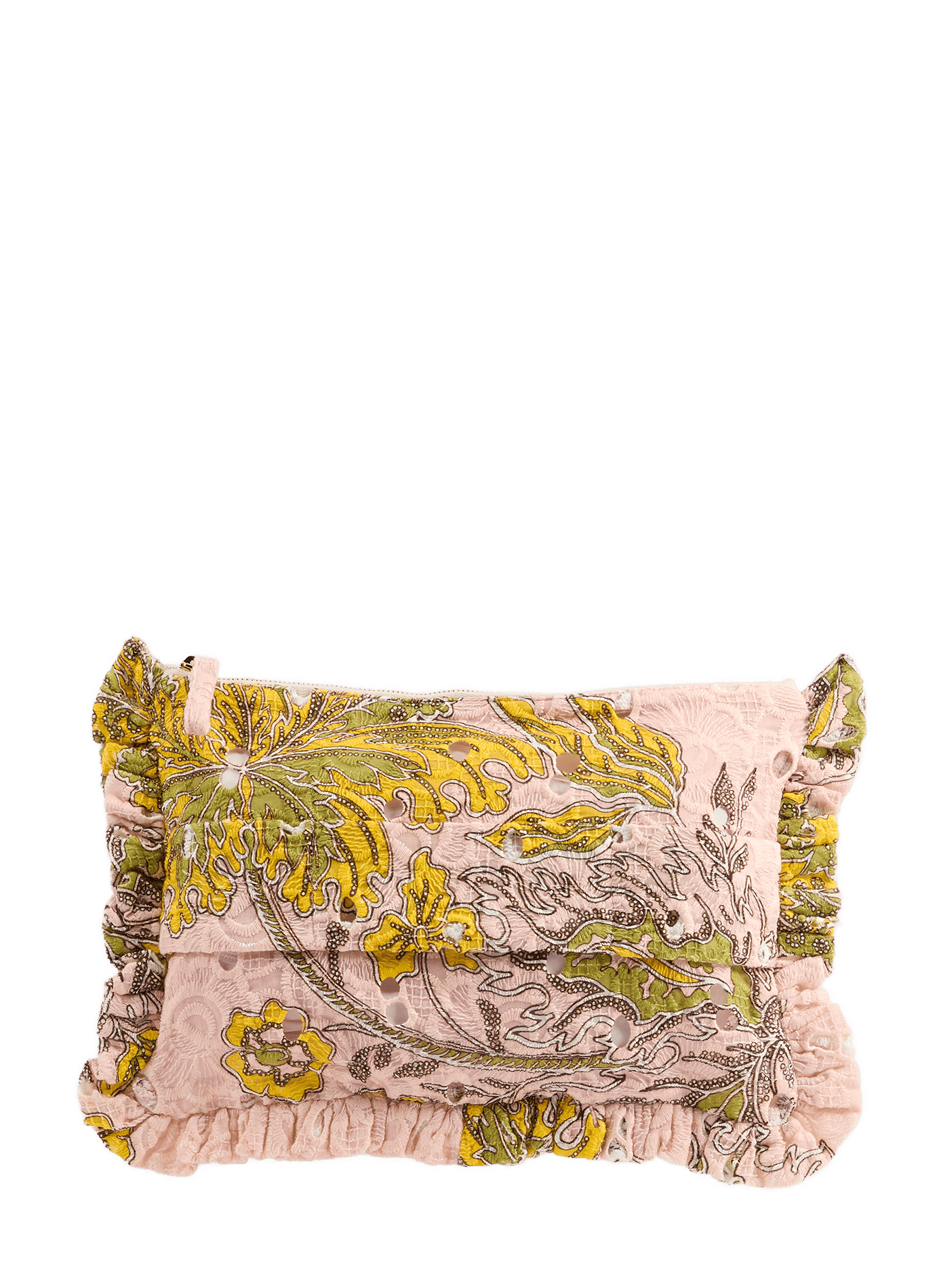 Pochette brodée en coton LA DOUBLEJ Rose